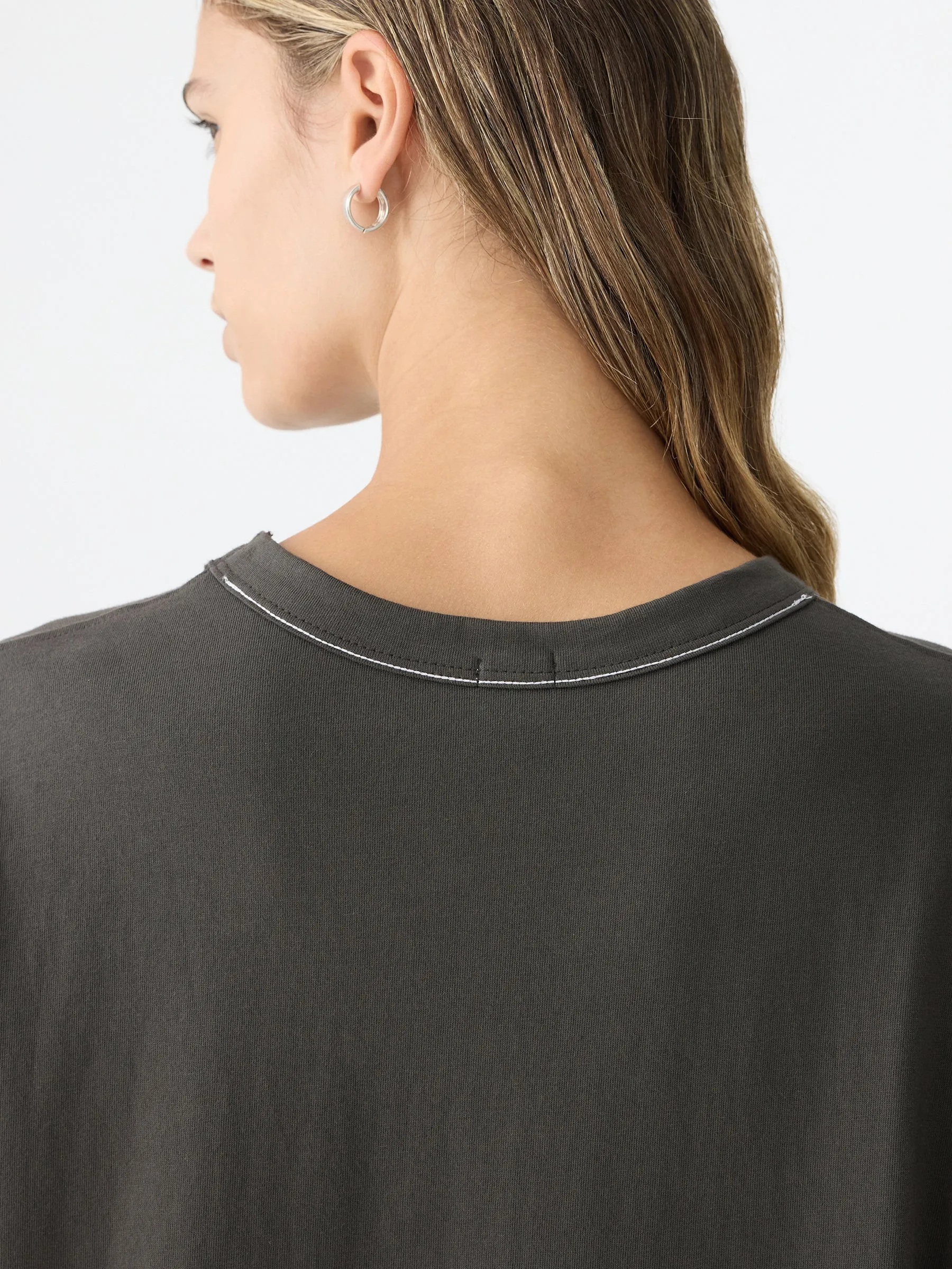 Slouch Wide Heritage Long Sleeve T-Shirt sold by Bassike product image thumbnail 5