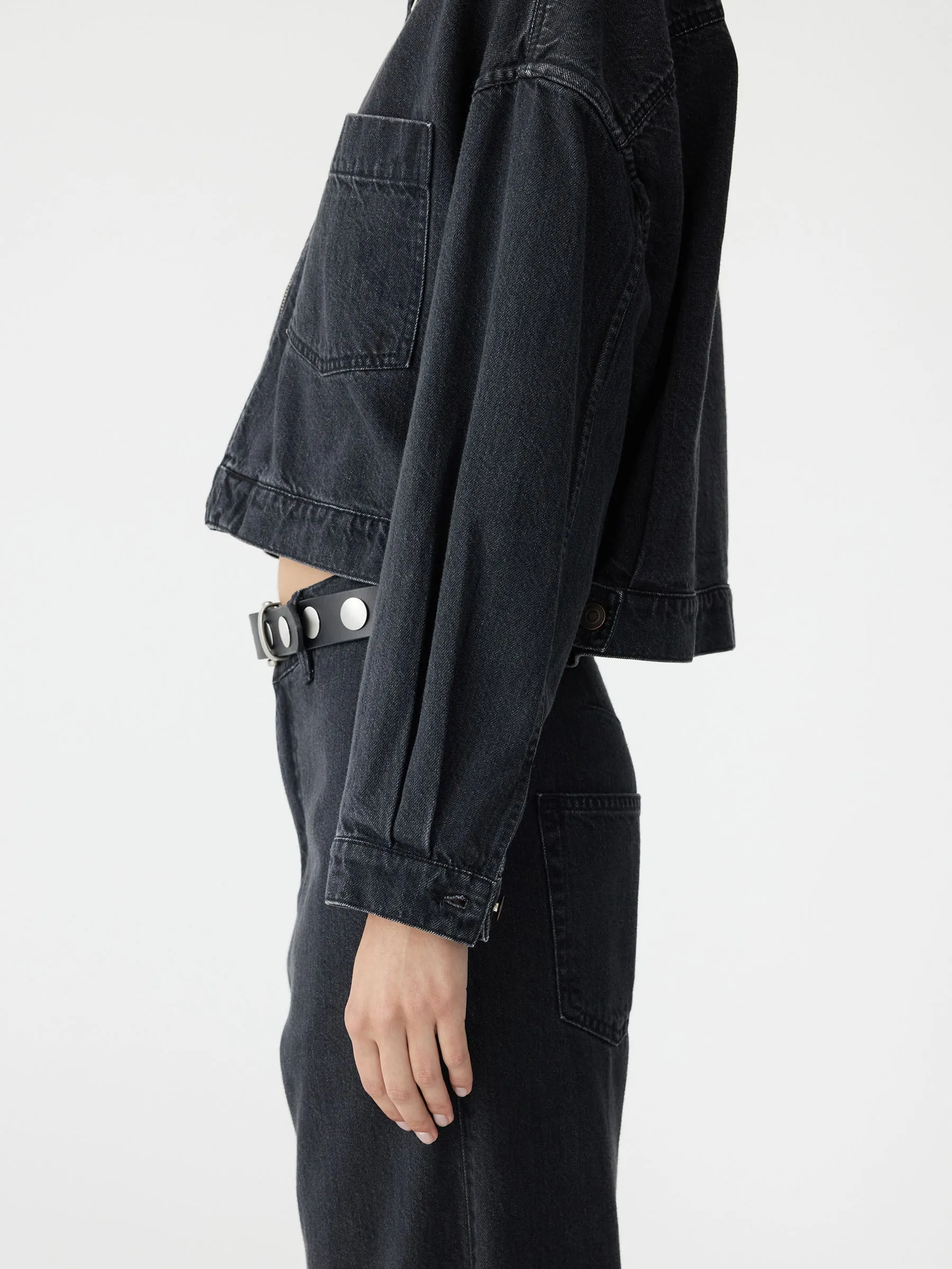 Denim Zip Front Crop Jacket sold by Bassike product image thumbnail 4
