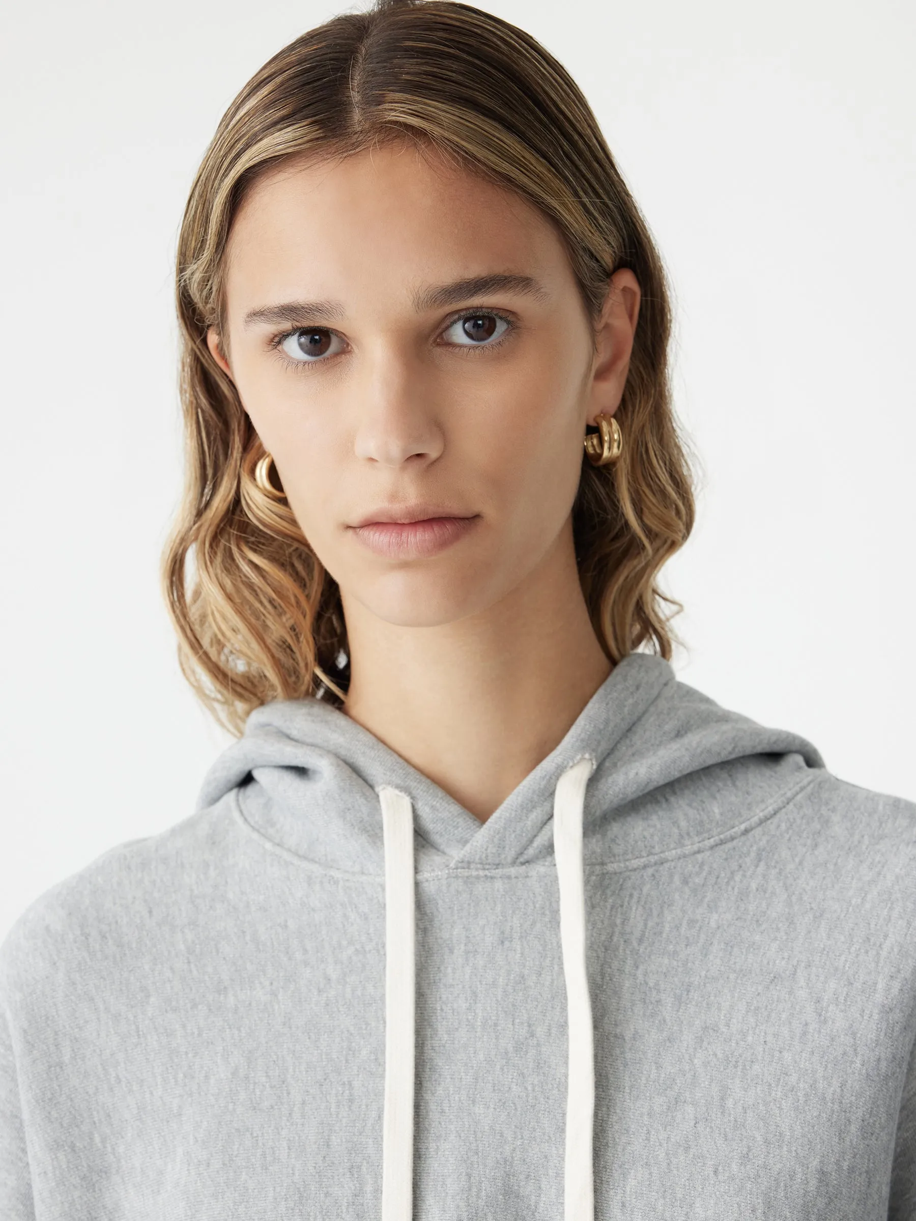 Fleece Boxy Cropped Hoodie sold by Bassike product image thumbnail 3