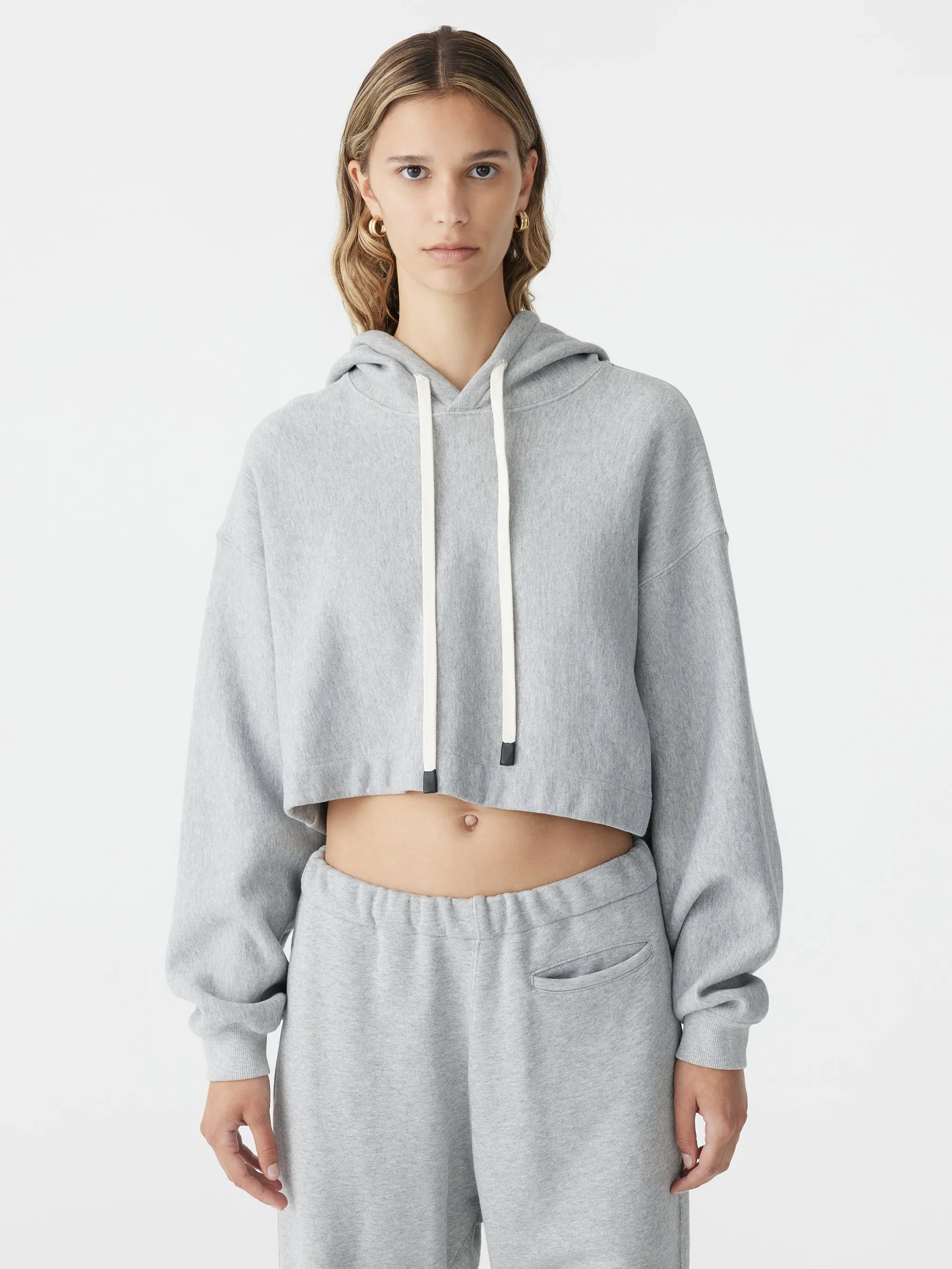 Fleece Boxy Cropped Hoodie sold by Bassike product image thumbnail 2