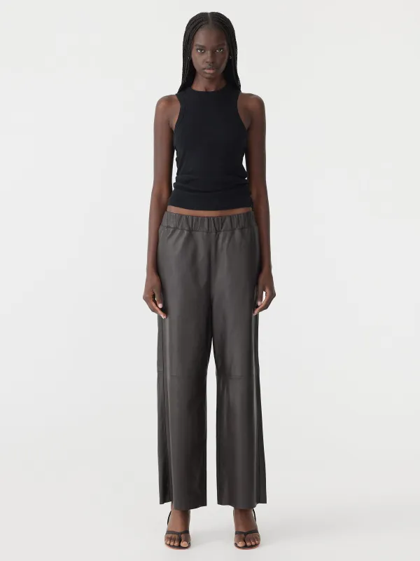 Leather Pull On Wide Leg Pant sold by Bassike