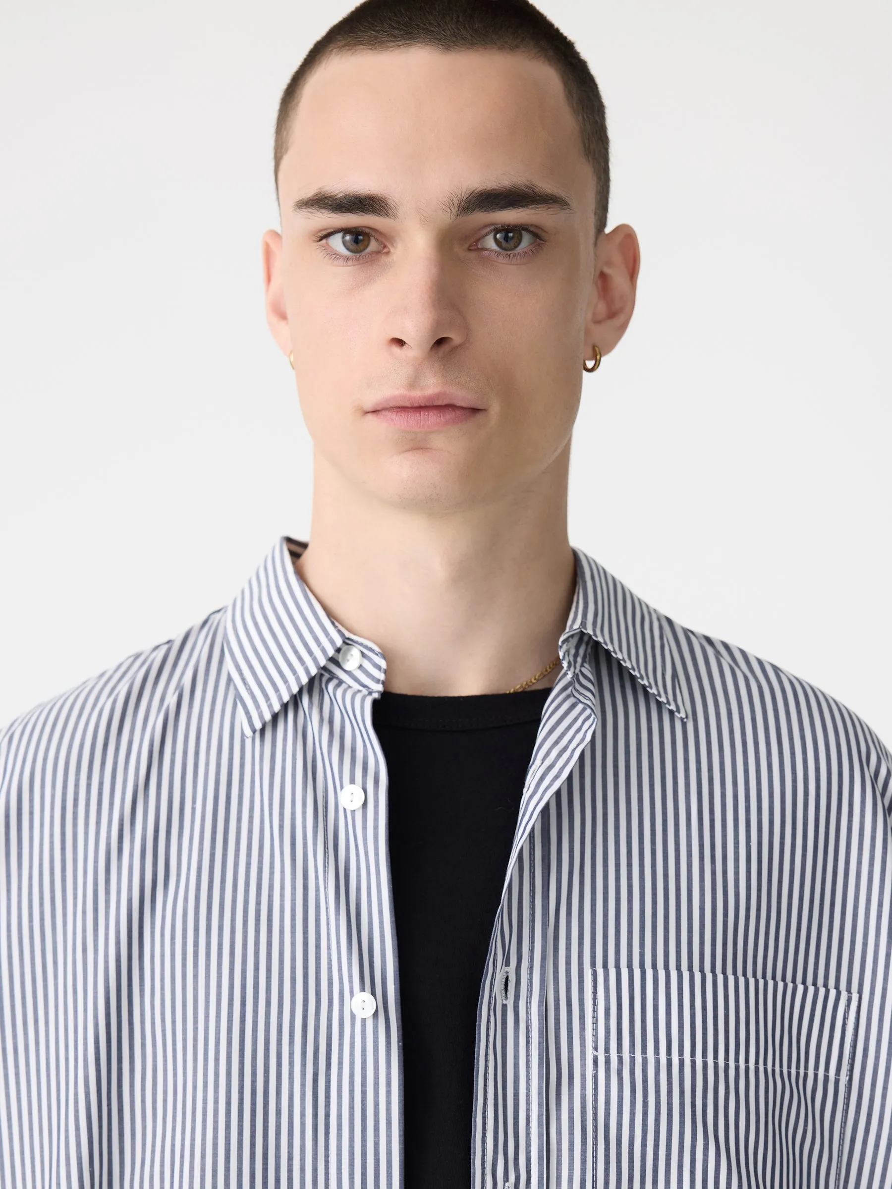 Oversized Stripe Short Sleeve Shirt sold by Bassike product image thumbnail 3