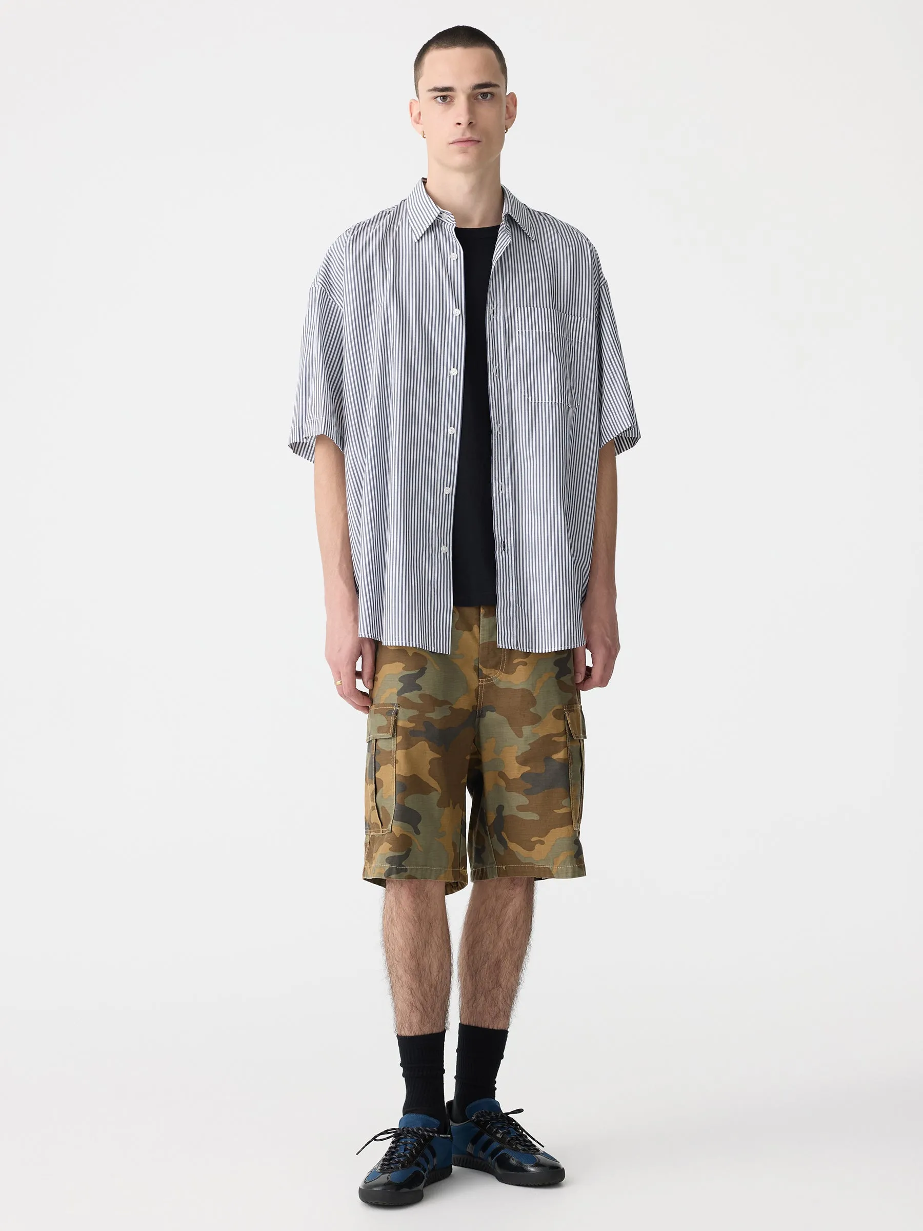 Oversized Stripe Short Sleeve Shirt sold by Bassike