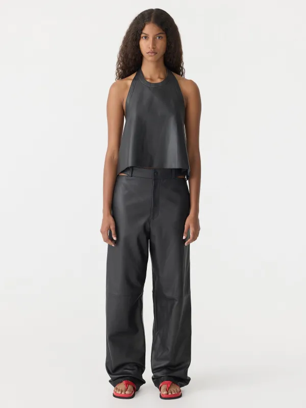 Cut Out Leather Pant made by Bassike