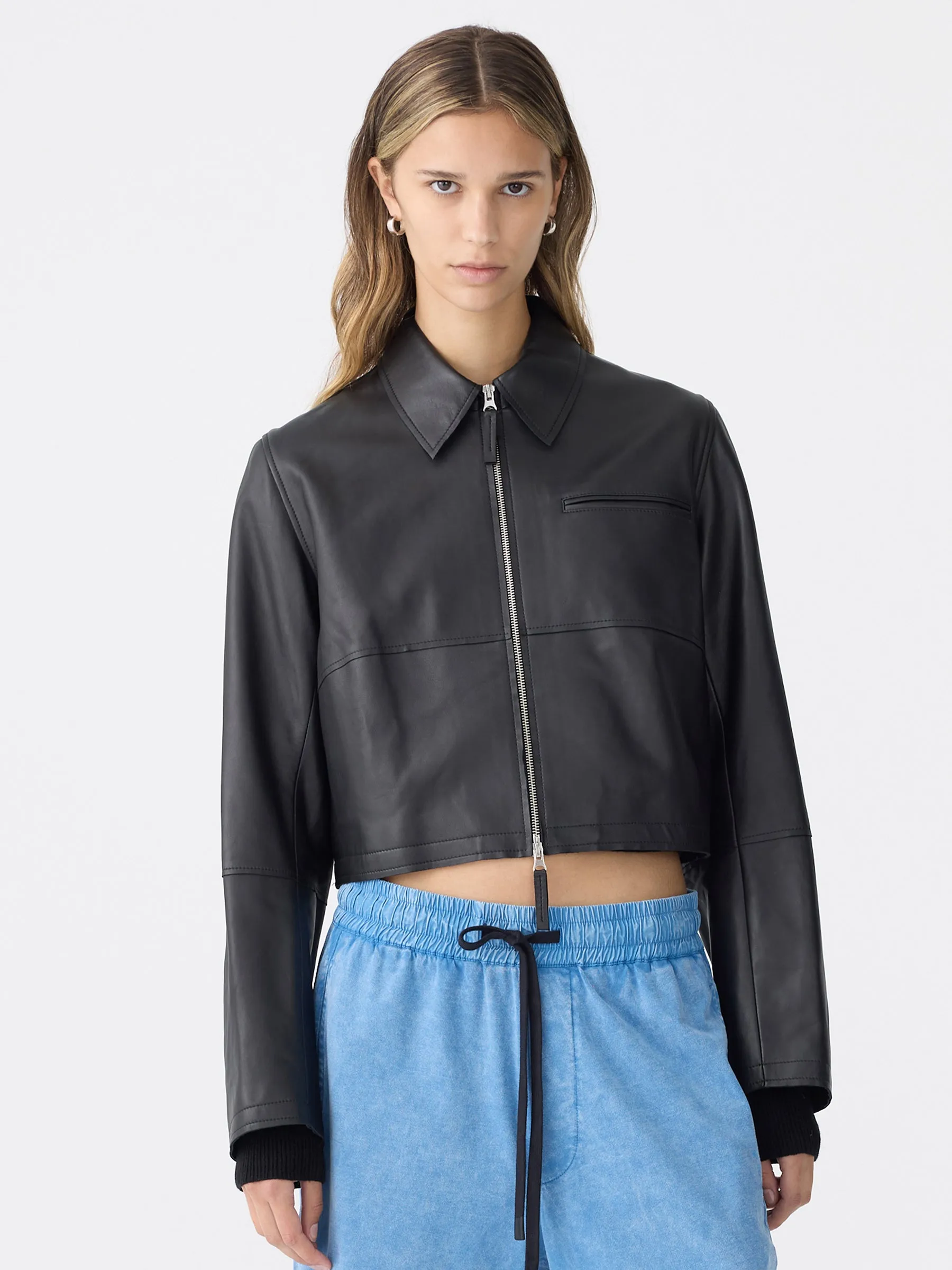 Leather Minimal Jacket sold by Bassike product image thumbnail 2