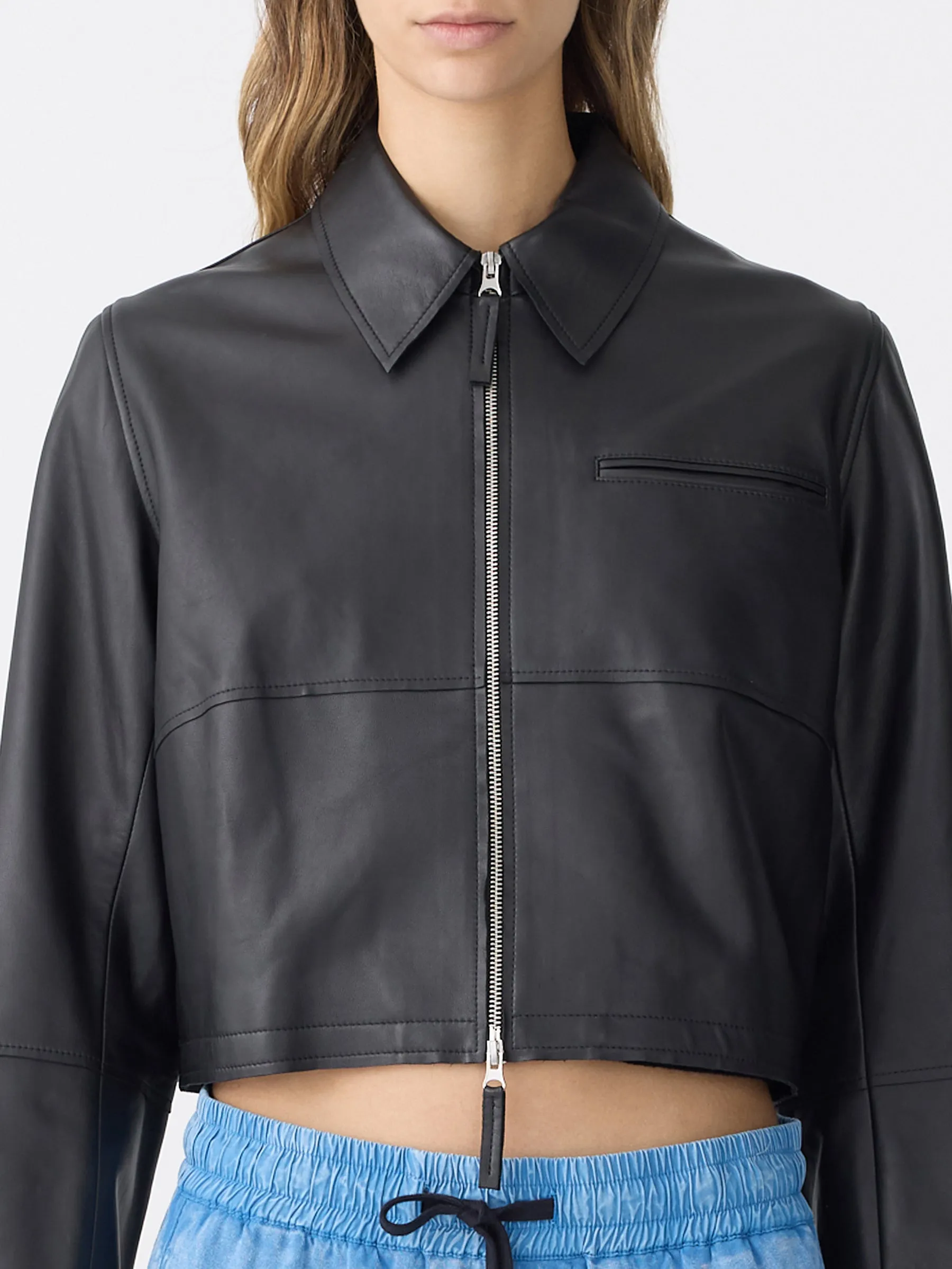 Leather Minimal Jacket sold by Bassike product image thumbnail 3