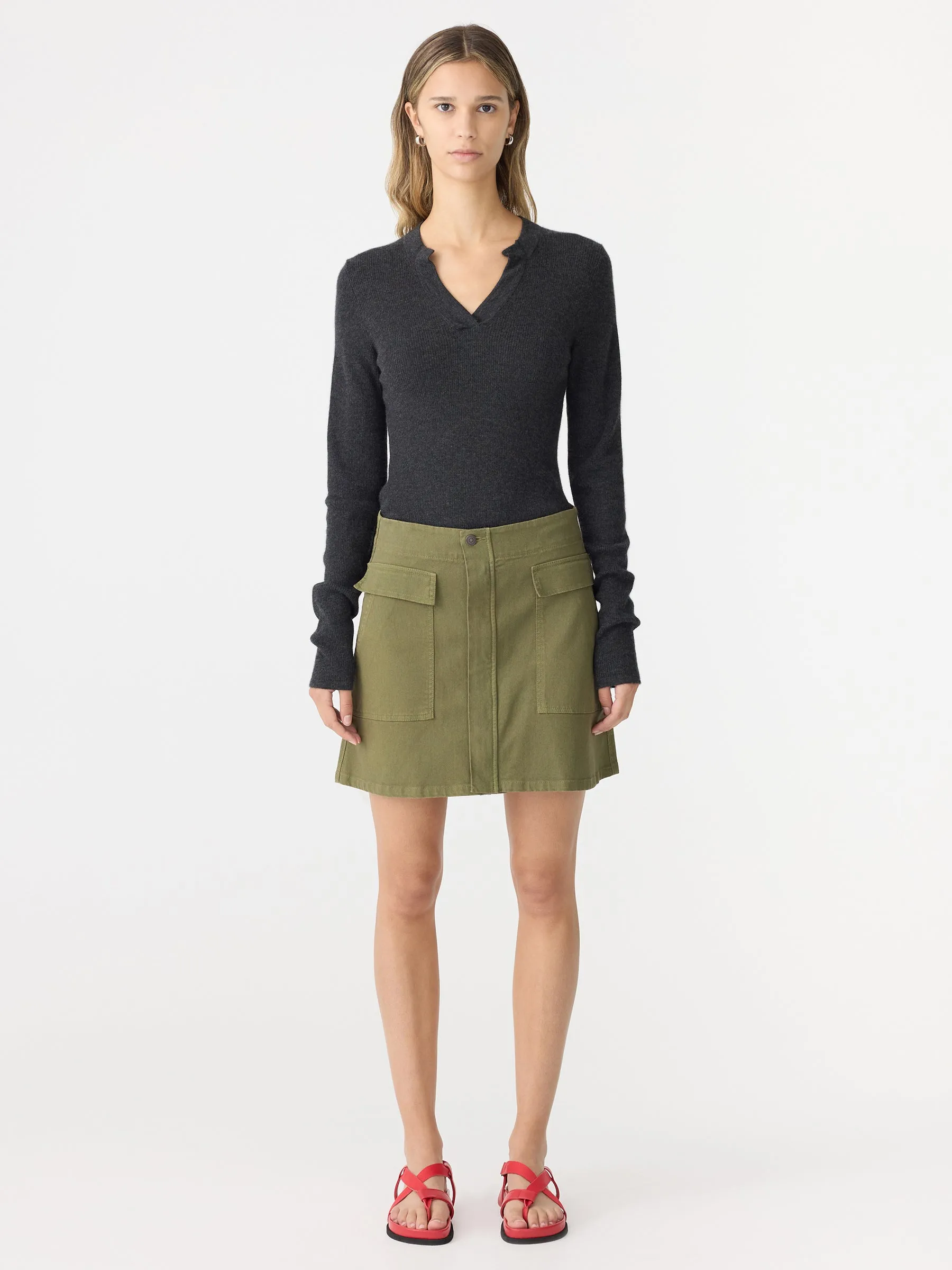 Pocket Detail Mini Skirt sold by Bassike