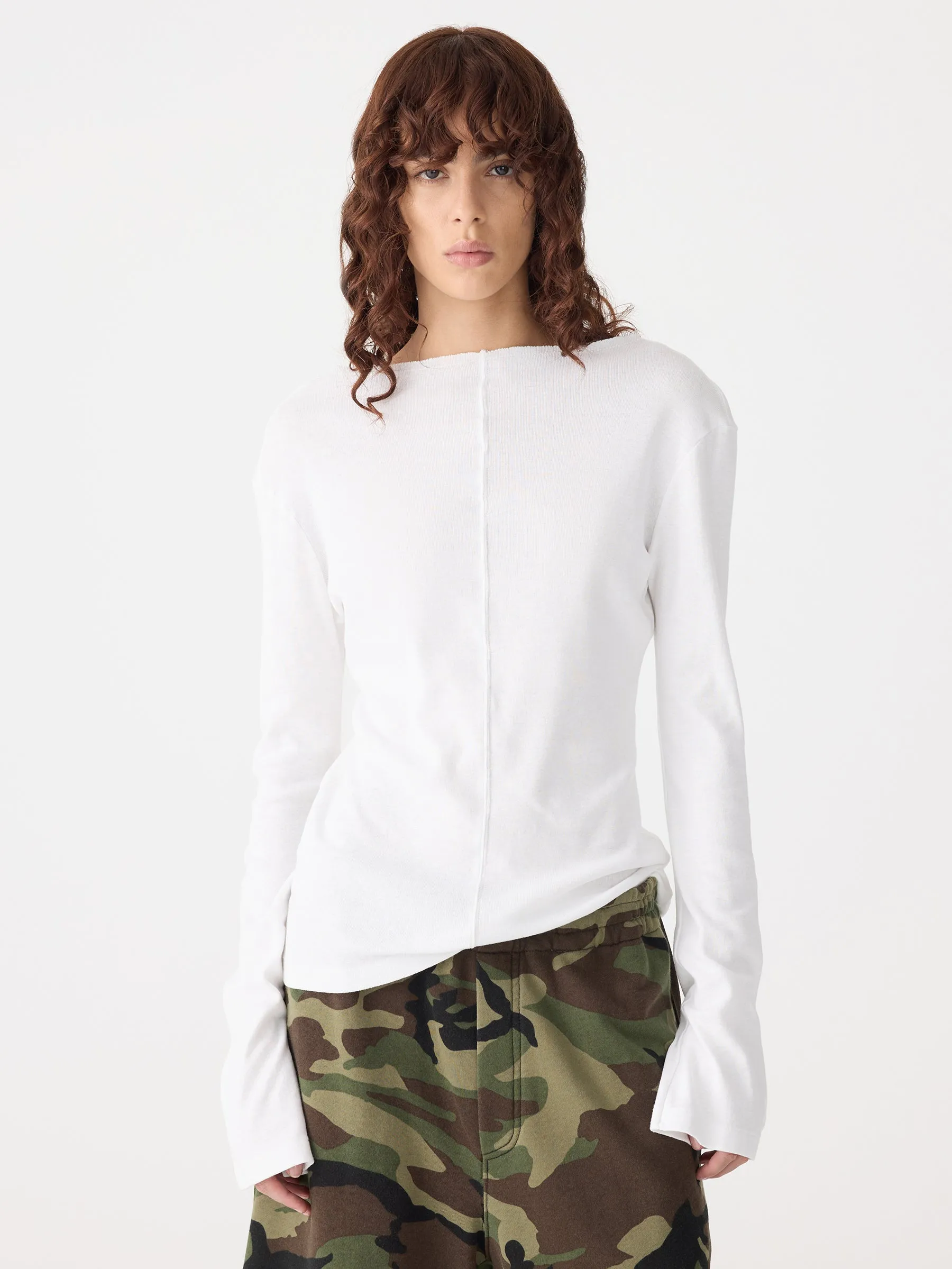 Front Seam Rib Long Sleeve T-Shirt sold by Bassike product image thumbnail 2