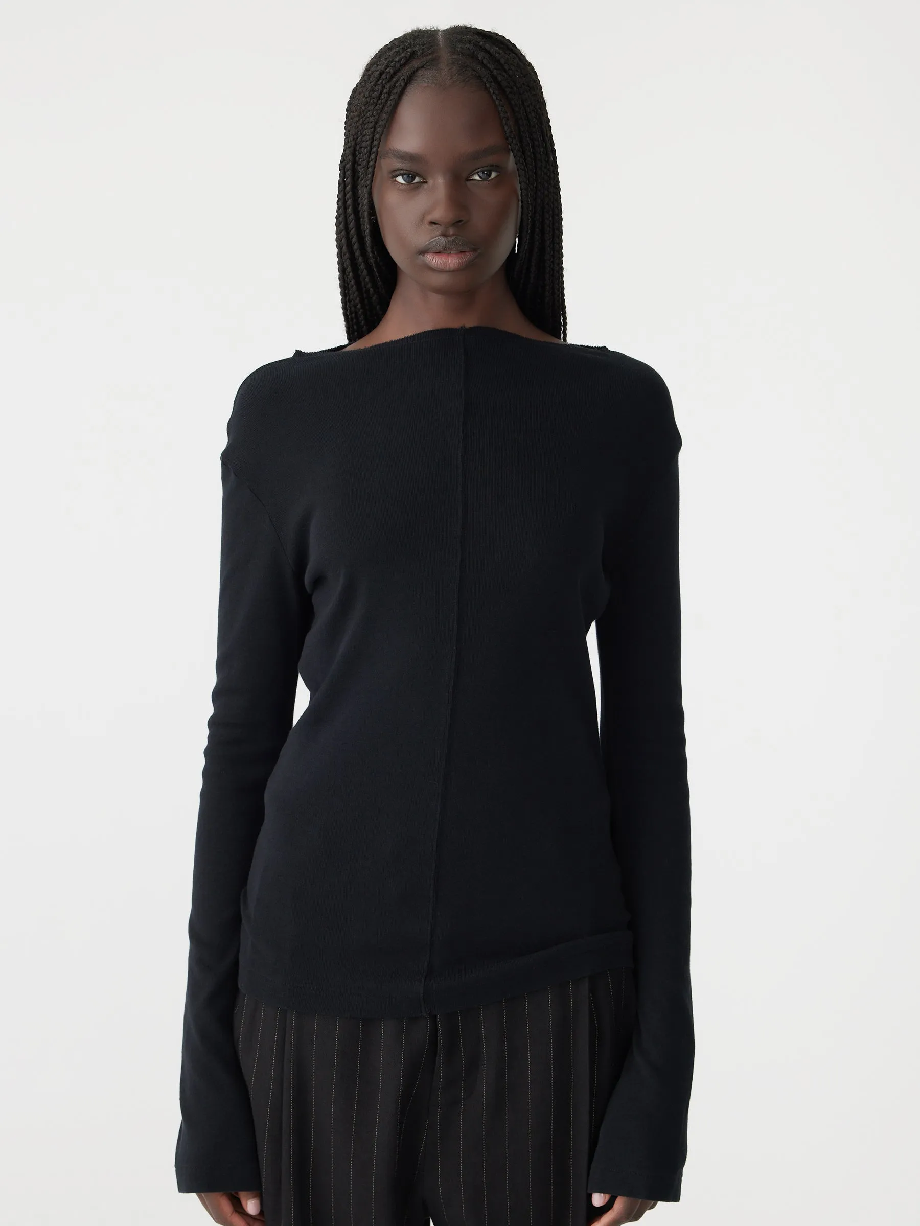 Front Seam Rib Long Sleeve T-Shirt sold by Bassike product image thumbnail 2