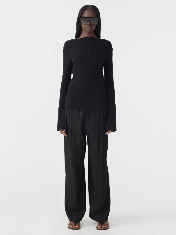 Front Seam Rib Long Sleeve T-Shirt sold by Bassike