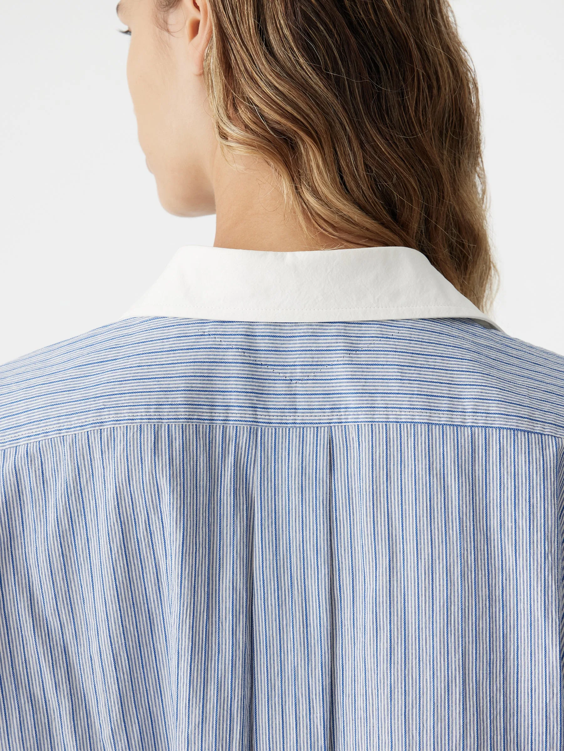 Dobby Stripe Sleeveless Shirt sold by Bassike product image thumbnail 4