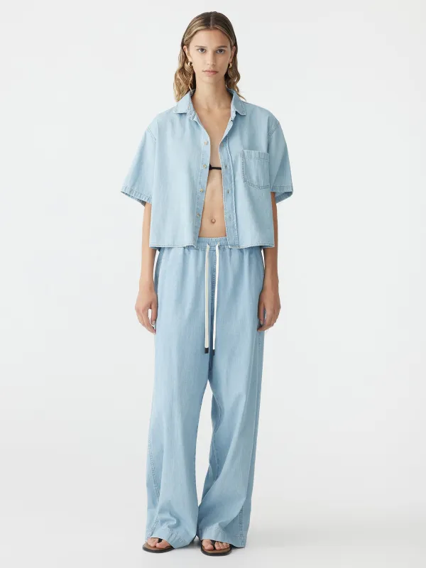 Organic Denim Cropped Shirt sold by Bassike