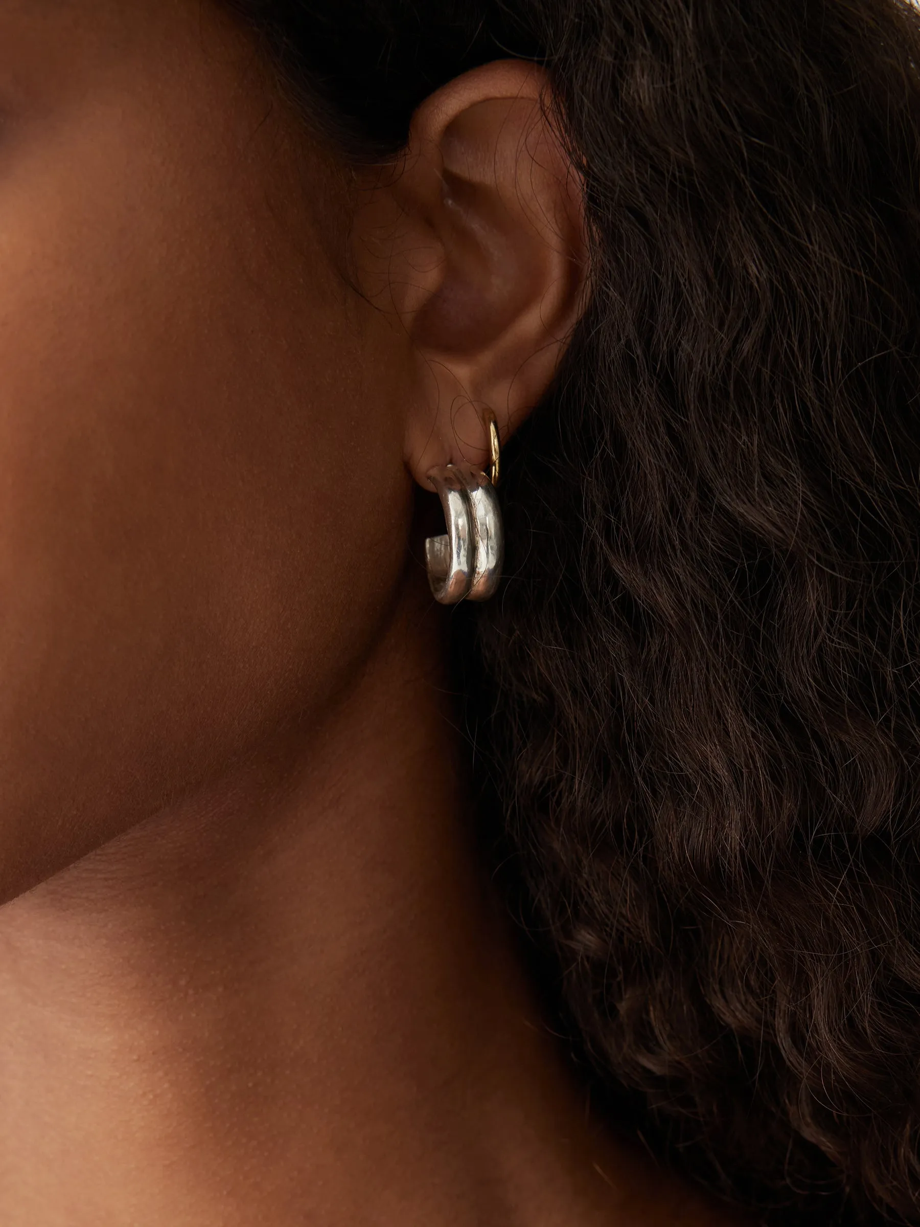 Released From Love Mini Double Hoop sold by Bassike product image thumbnail 4