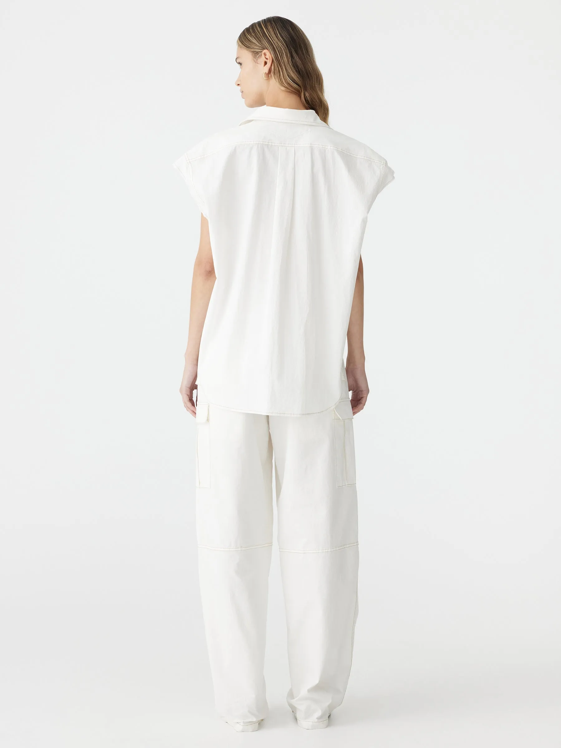 Crushed Cotton Scoop Hem Shirt sold by Bassike product image thumbnail 5