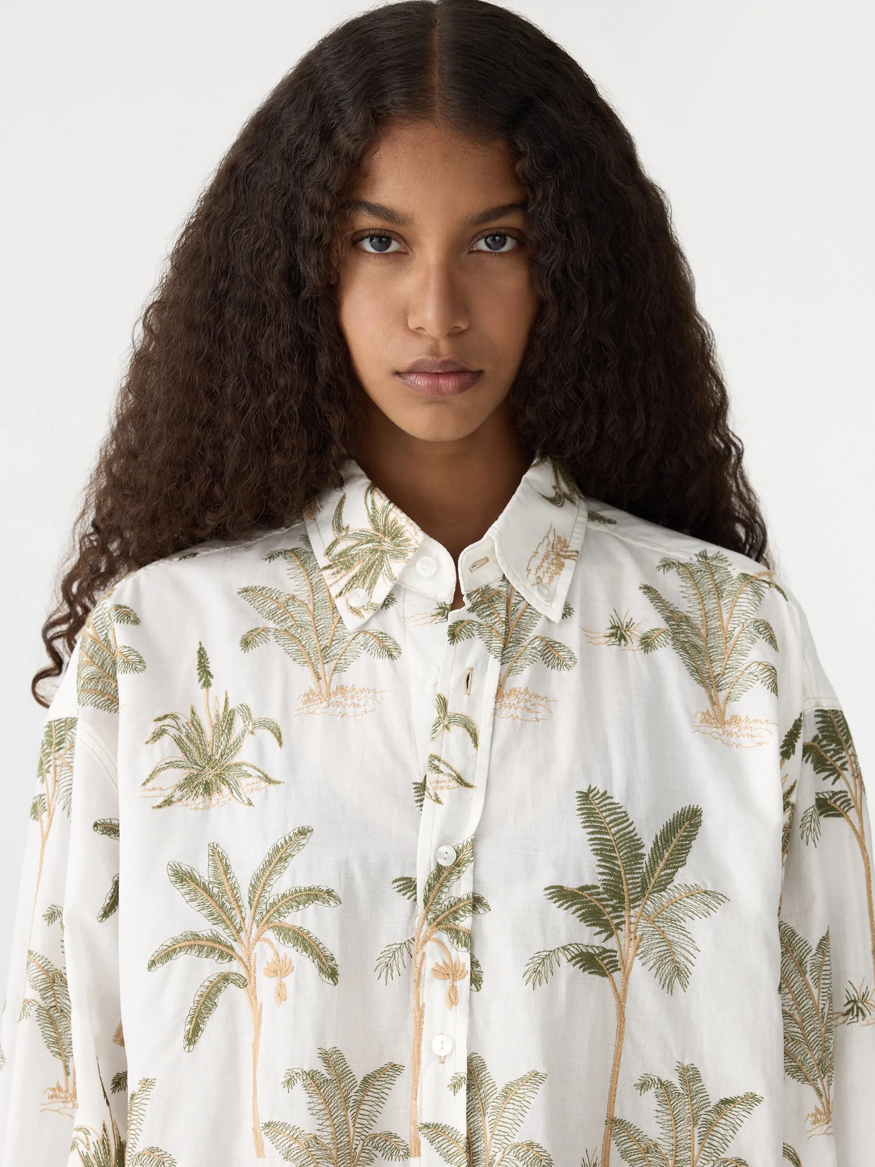 oversized palm tree shirt sold by Bassike product image thumbnail 4