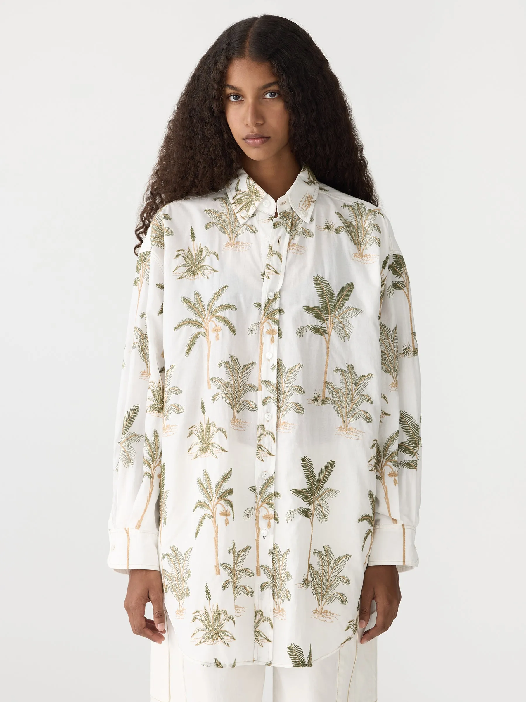 oversized palm tree shirt sold by Bassike product image thumbnail 2