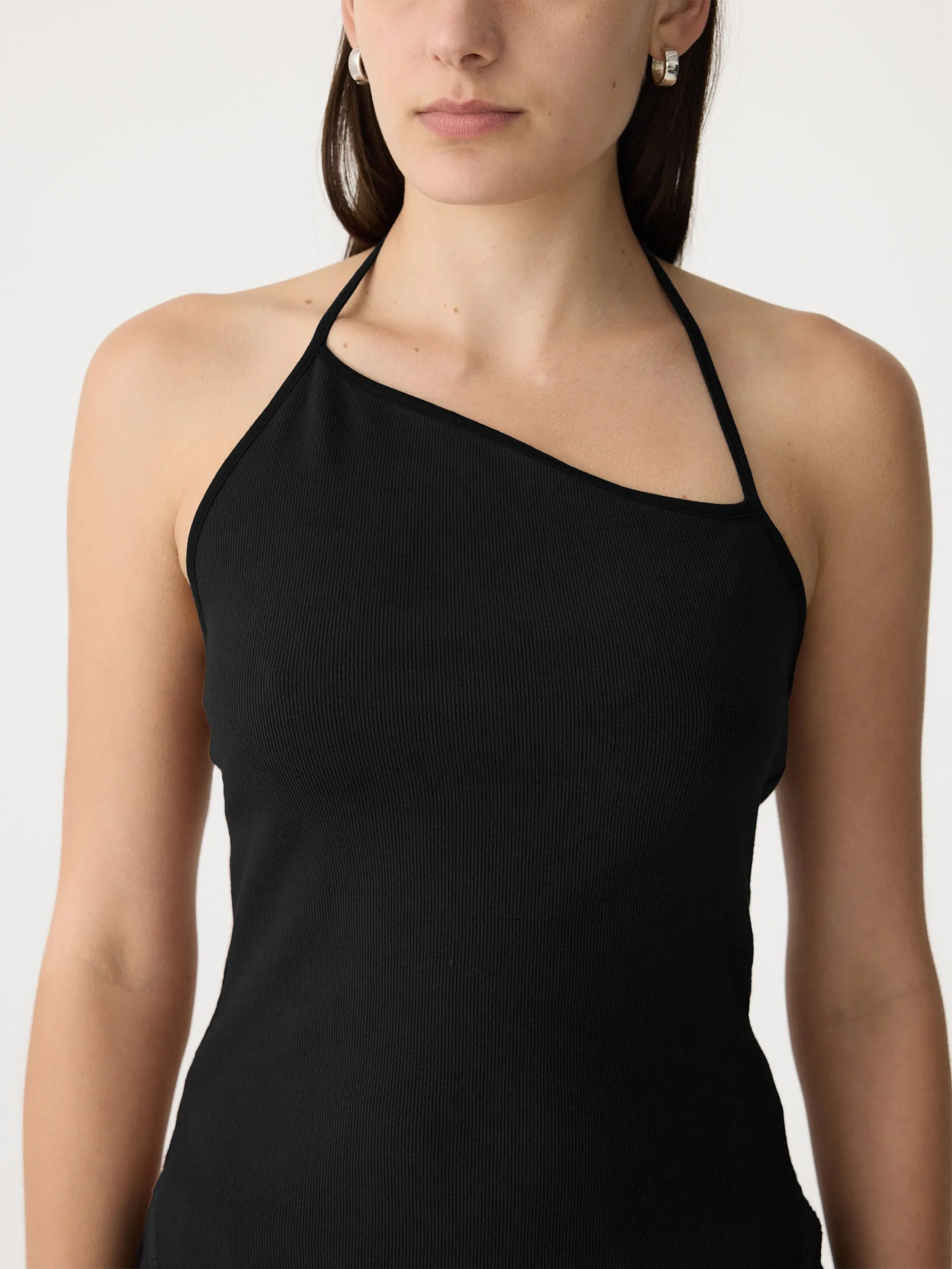 Tie Back Halter Neck Rib Tank sold by Bassike product image thumbnail 3