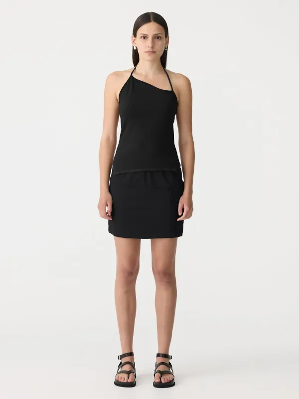 Tie Back Halter Neck Rib Tank sold by Bassike