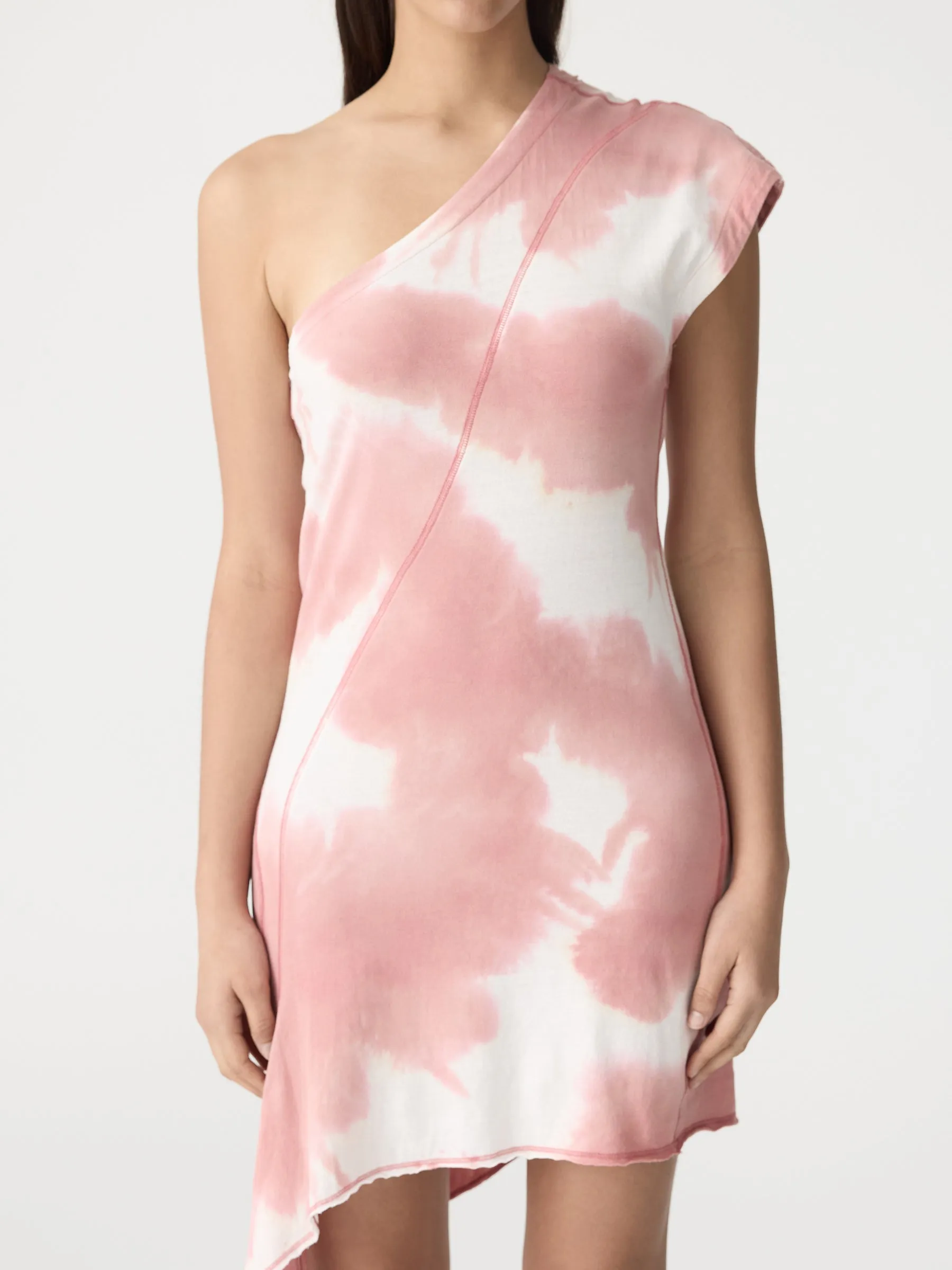 Pink Burst Mini One Shoulder Dress sold by Bassike product image thumbnail 5