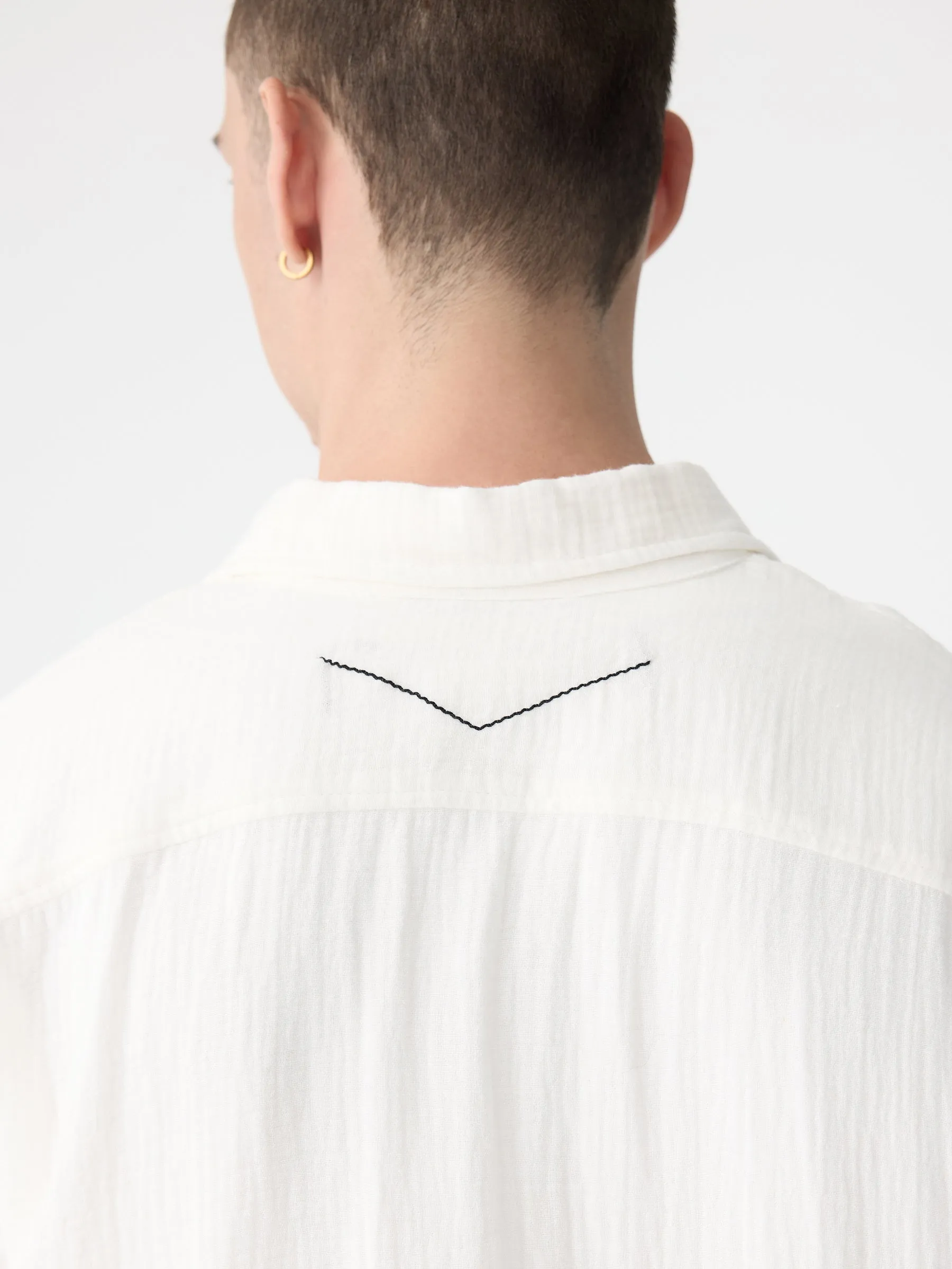 Gauze Oversized Short Sleeve Shirt sold by Bassike product image thumbnail 4