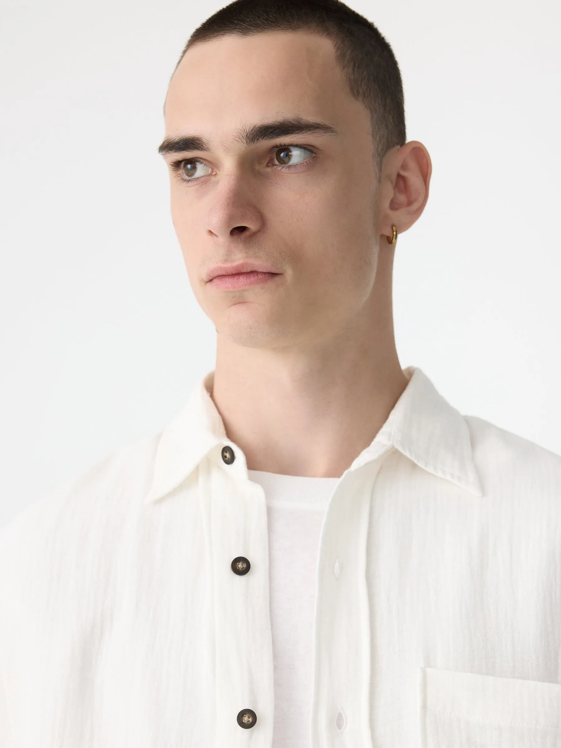 Gauze Oversized Short Sleeve Shirt sold by Bassike product image thumbnail 3