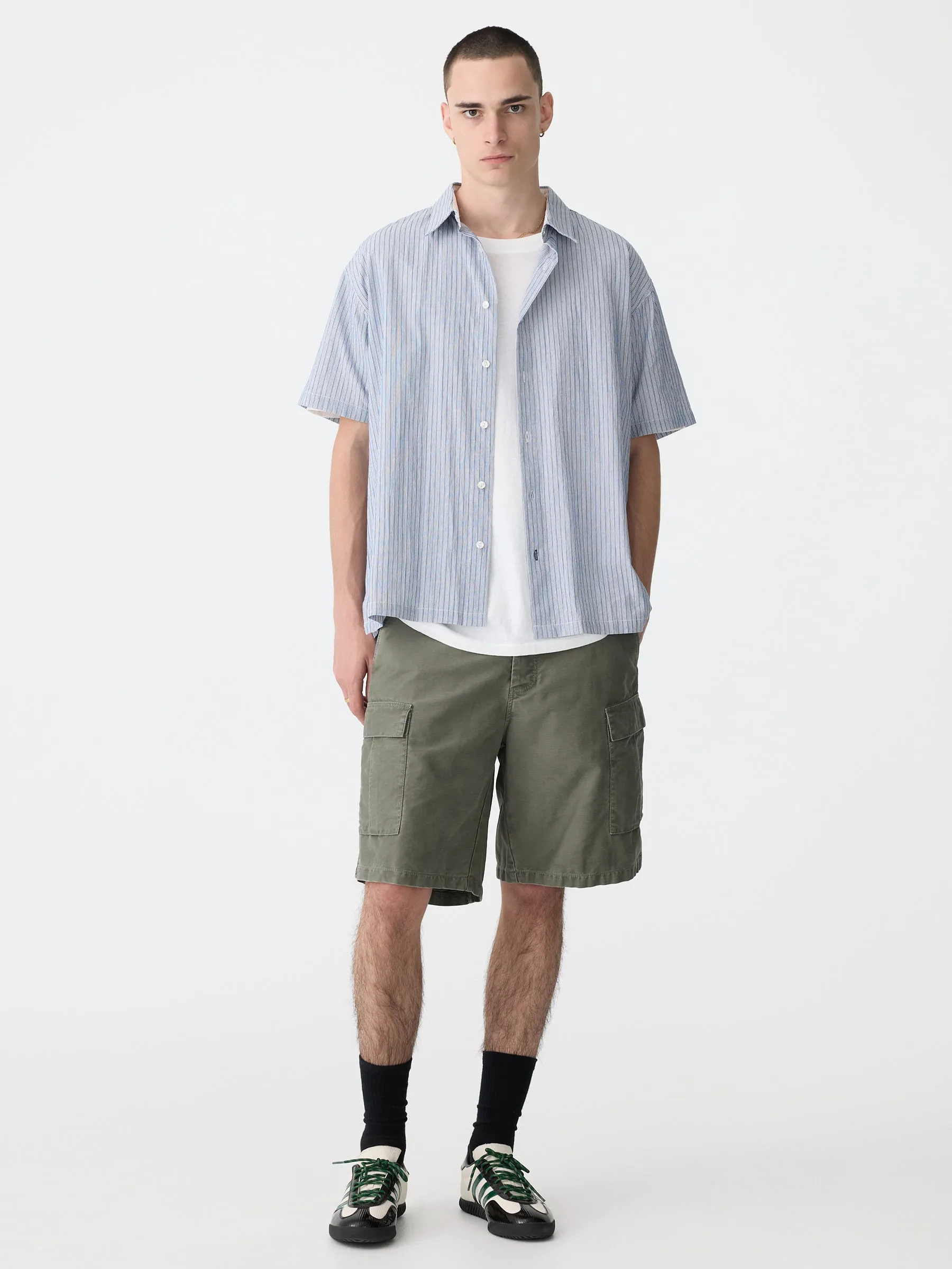 Washed Dobby Short Sleeve Shirt sold by Bassike