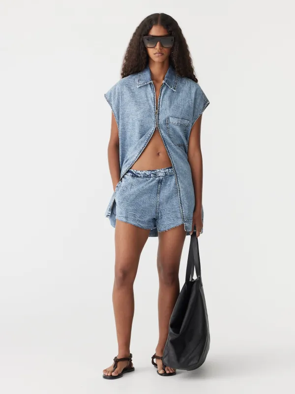 Denim Pull On Mini Short sold by Bassike