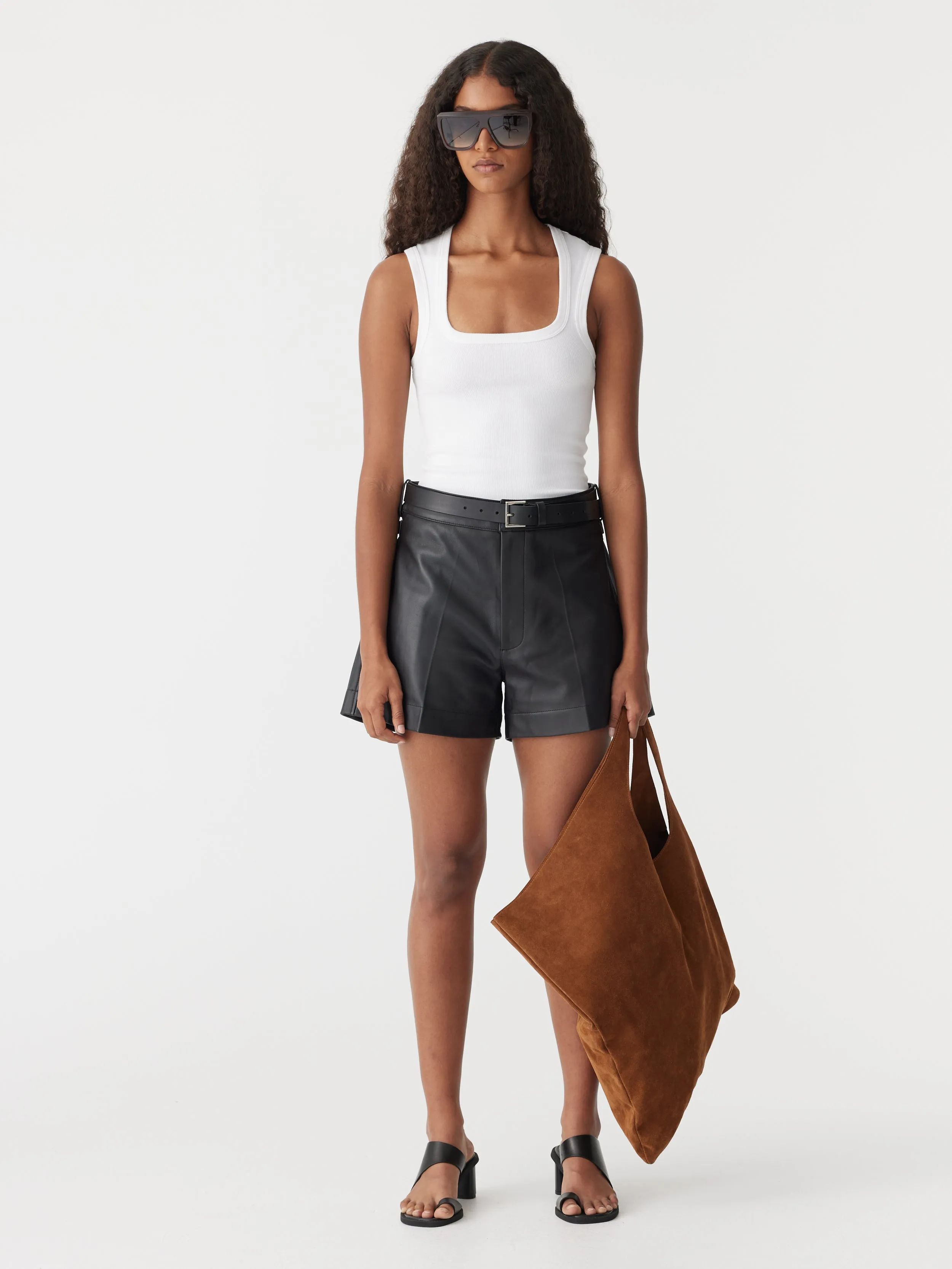 Low Scooped Rib Tank sold by Bassike