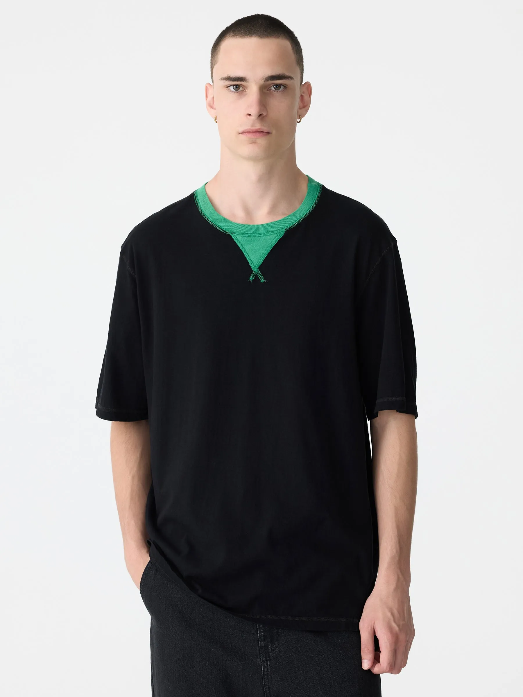 Contrast Slouch Fit T-Shirt sold by Bassike product image thumbnail 2