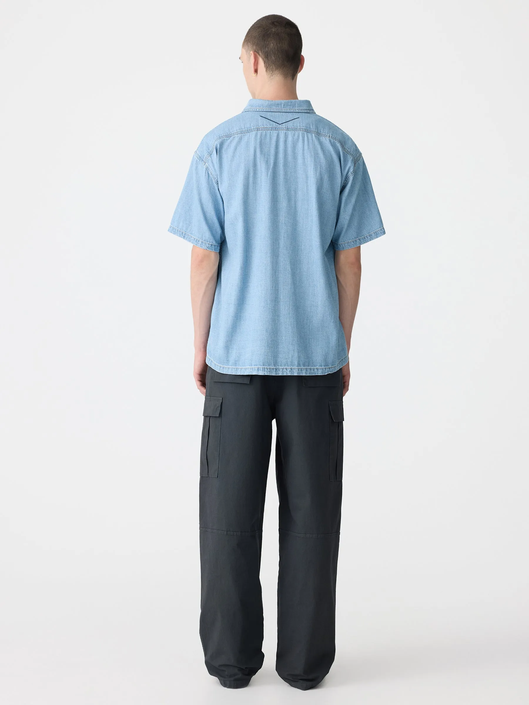 Organic Denim Boxy Short Sleeve Shirt sold by Bassike product image thumbnail 5