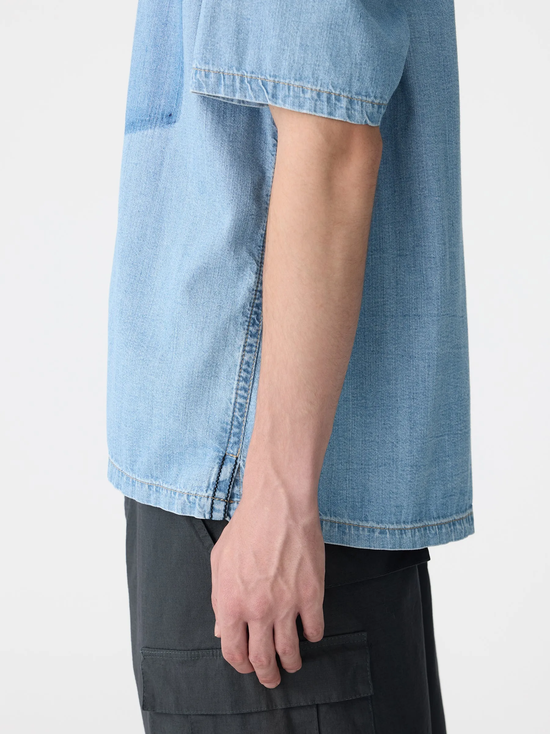 Organic Denim Boxy Short Sleeve Shirt sold by Bassike product image thumbnail 4