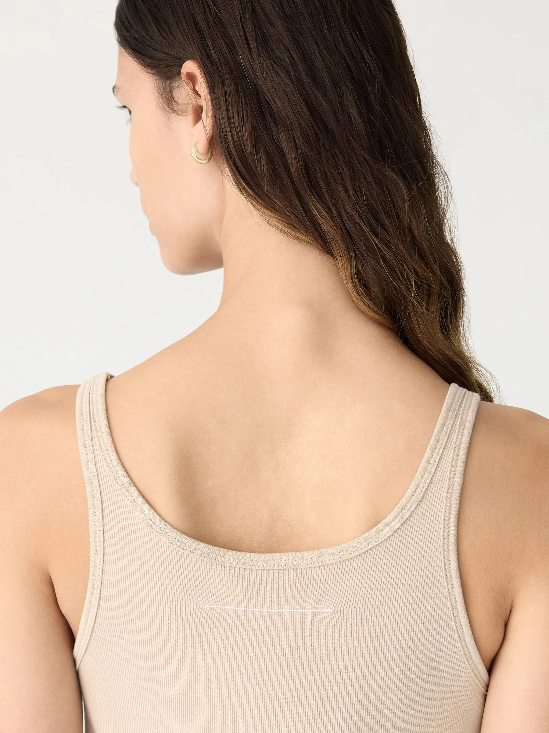 Slim Scoop Rib Tank sold by Bassike product image thumbnail 5