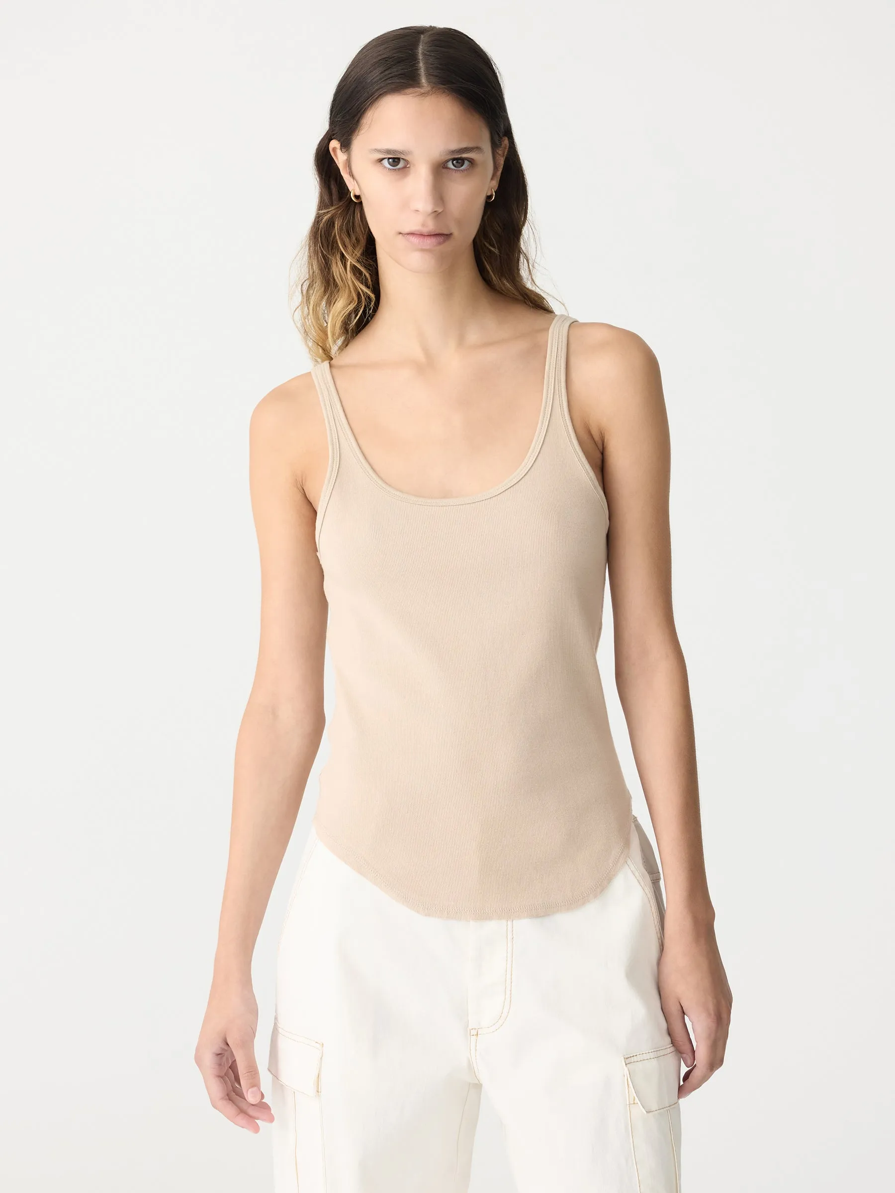 Slim Scoop Rib Tank sold by Bassike product image thumbnail 2