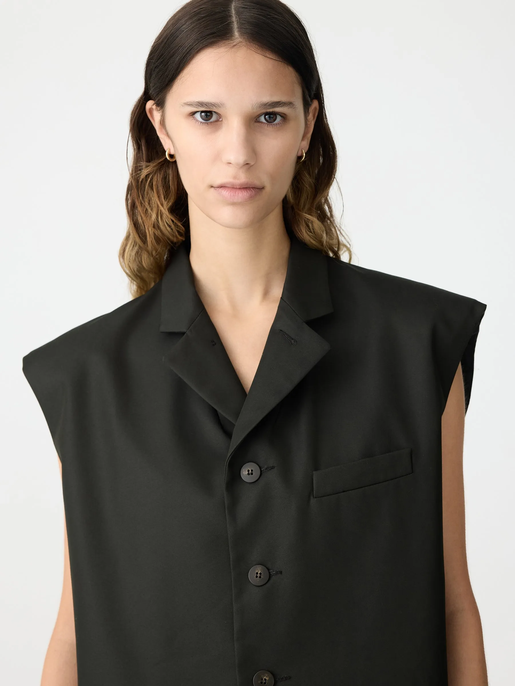 Gabardine Cut Out Vest sold by Bassike product image thumbnail 5