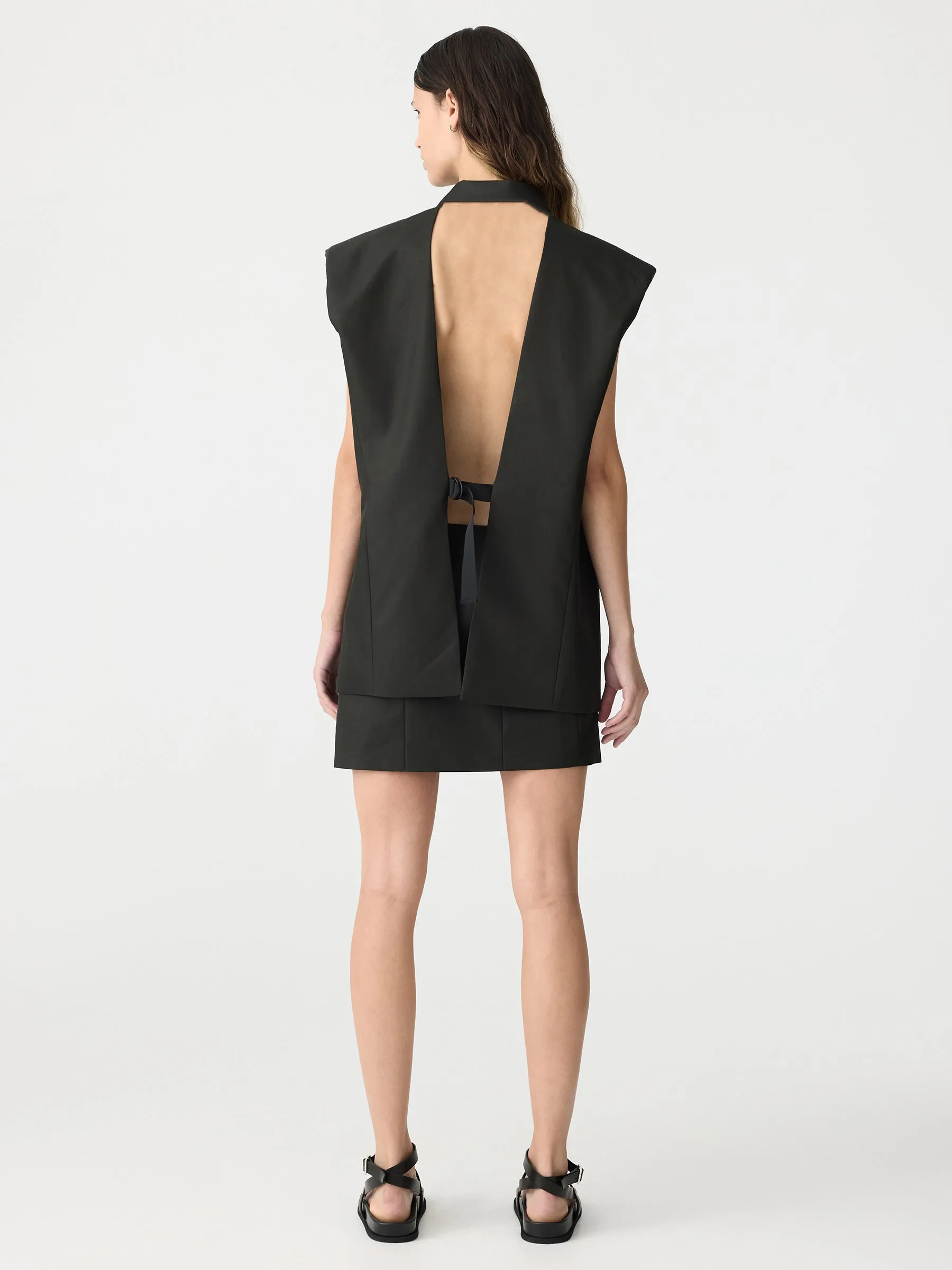 Gabardine Cut Out Vest sold by Bassike product image thumbnail 2
