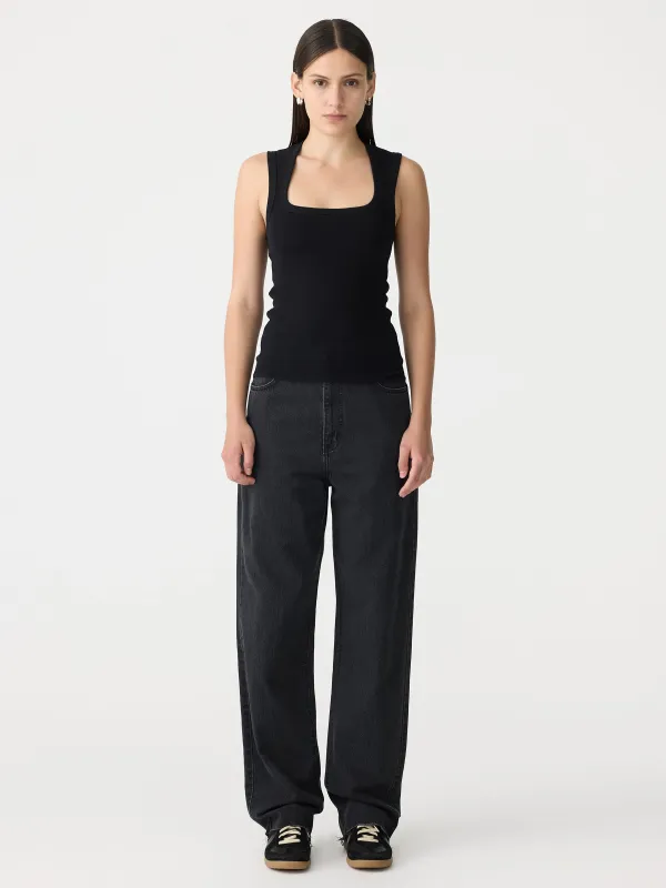 Low Scooped Rib Tank sold by Bassike