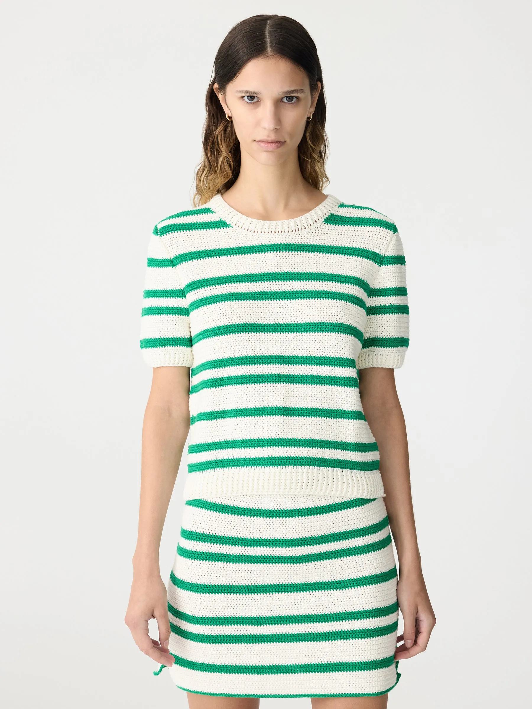 Crochet Stripe T-Shirt Knit sold by Bassike product image thumbnail 2