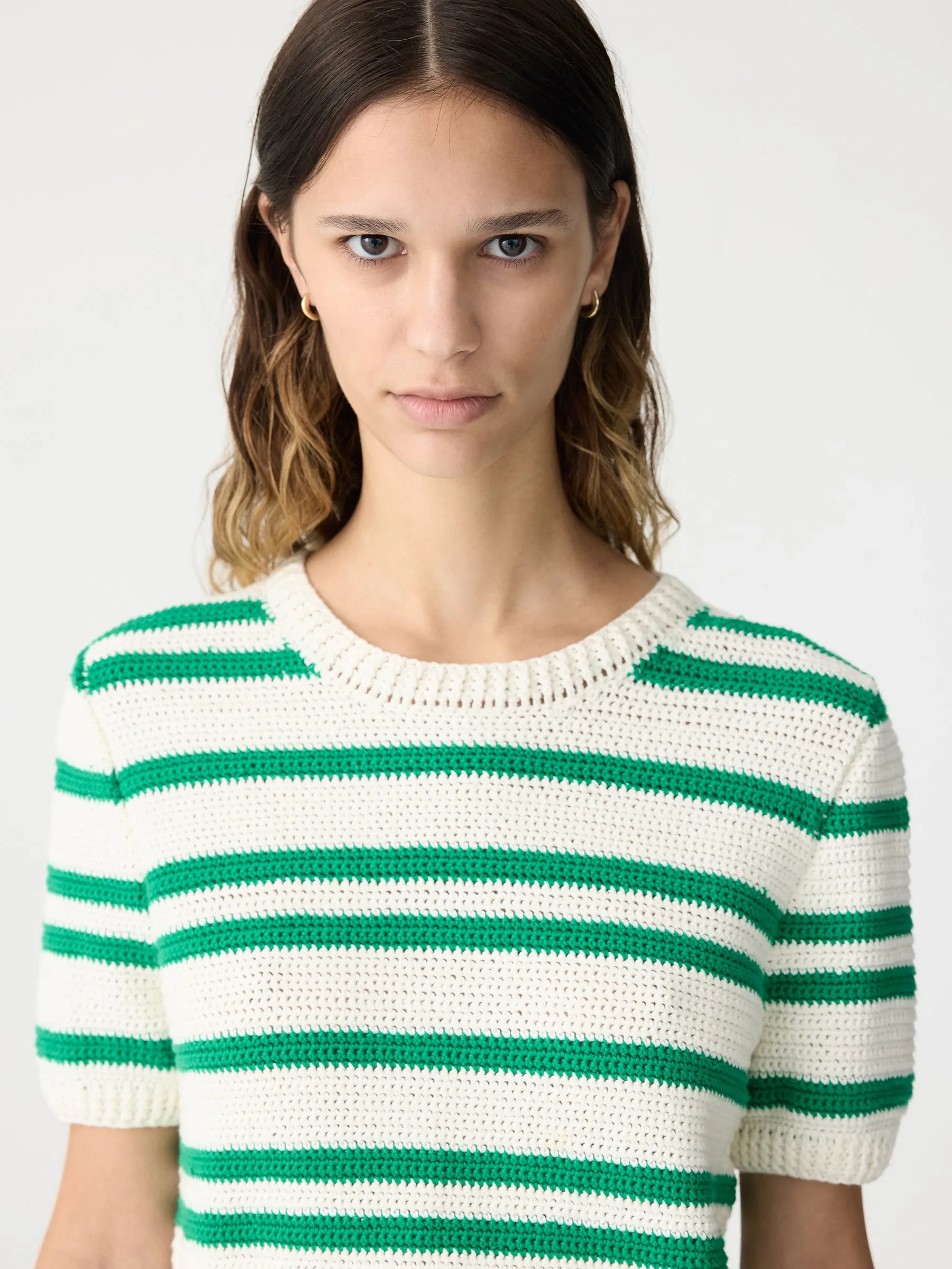 Crochet Stripe T-Shirt Knit sold by Bassike product image thumbnail 3