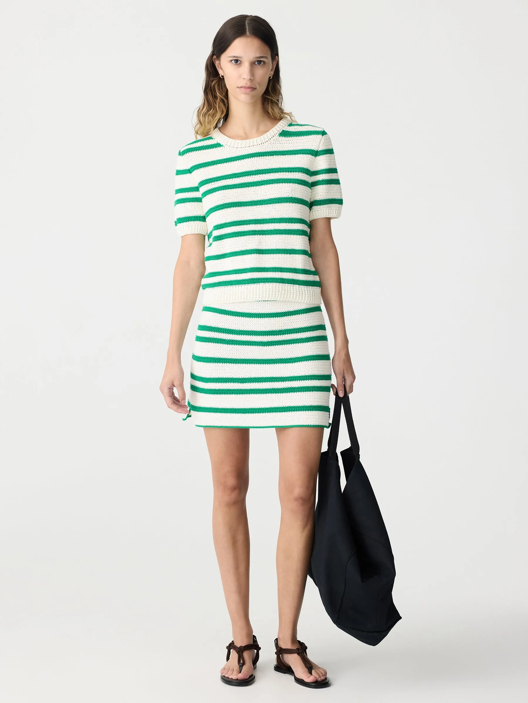 Crochet Stripe T-Shirt Knit sold by Bassike