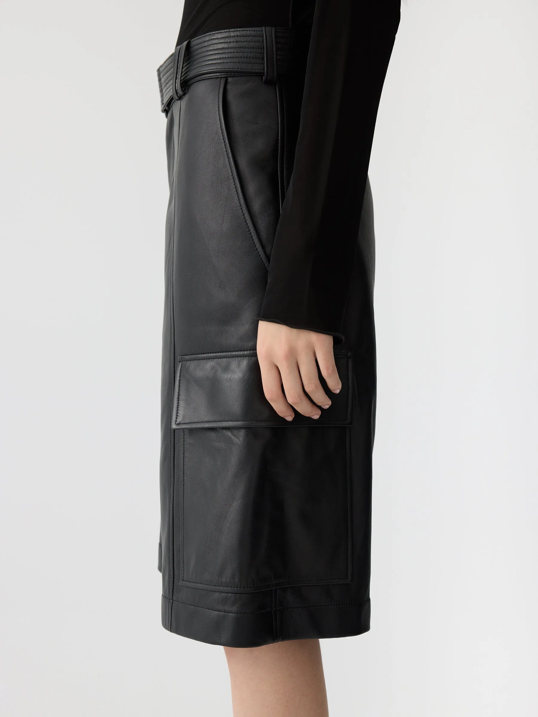 Leather Pocket Detail Short sold by Bassike product image thumbnail 4