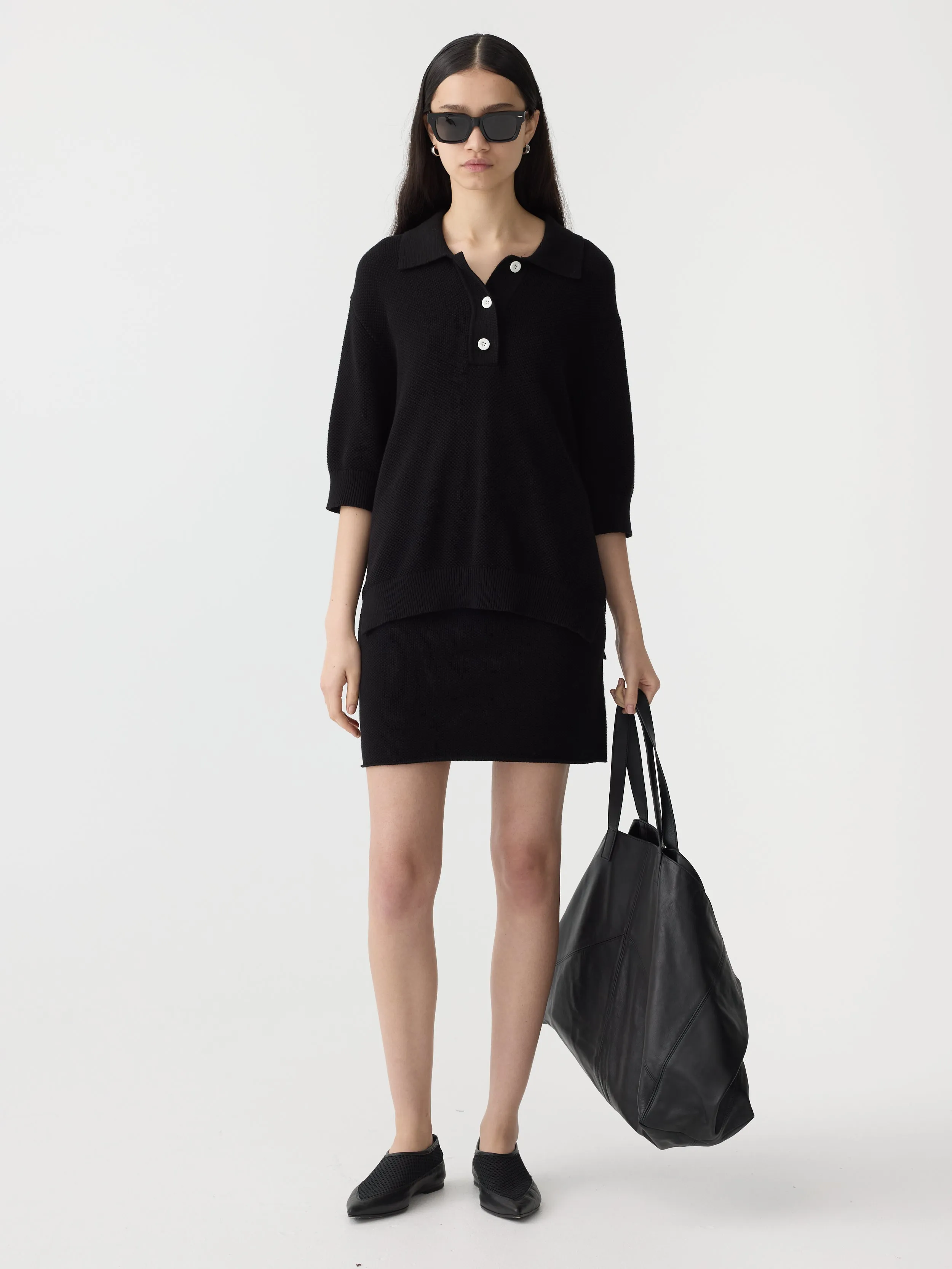 Combed Cotton Pique Knit Skirt sold by Bassike product image thumbnail 5