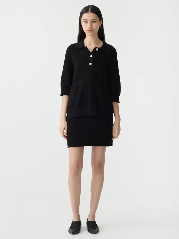Combed Cotton Pique Knit Skirt sold by Bassike