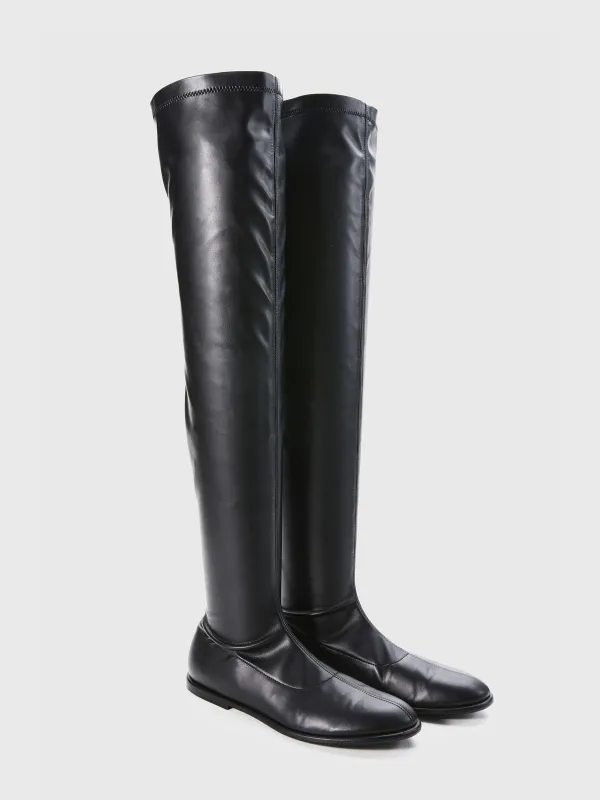 Over The Knee Stretch Boot sold by Bassike