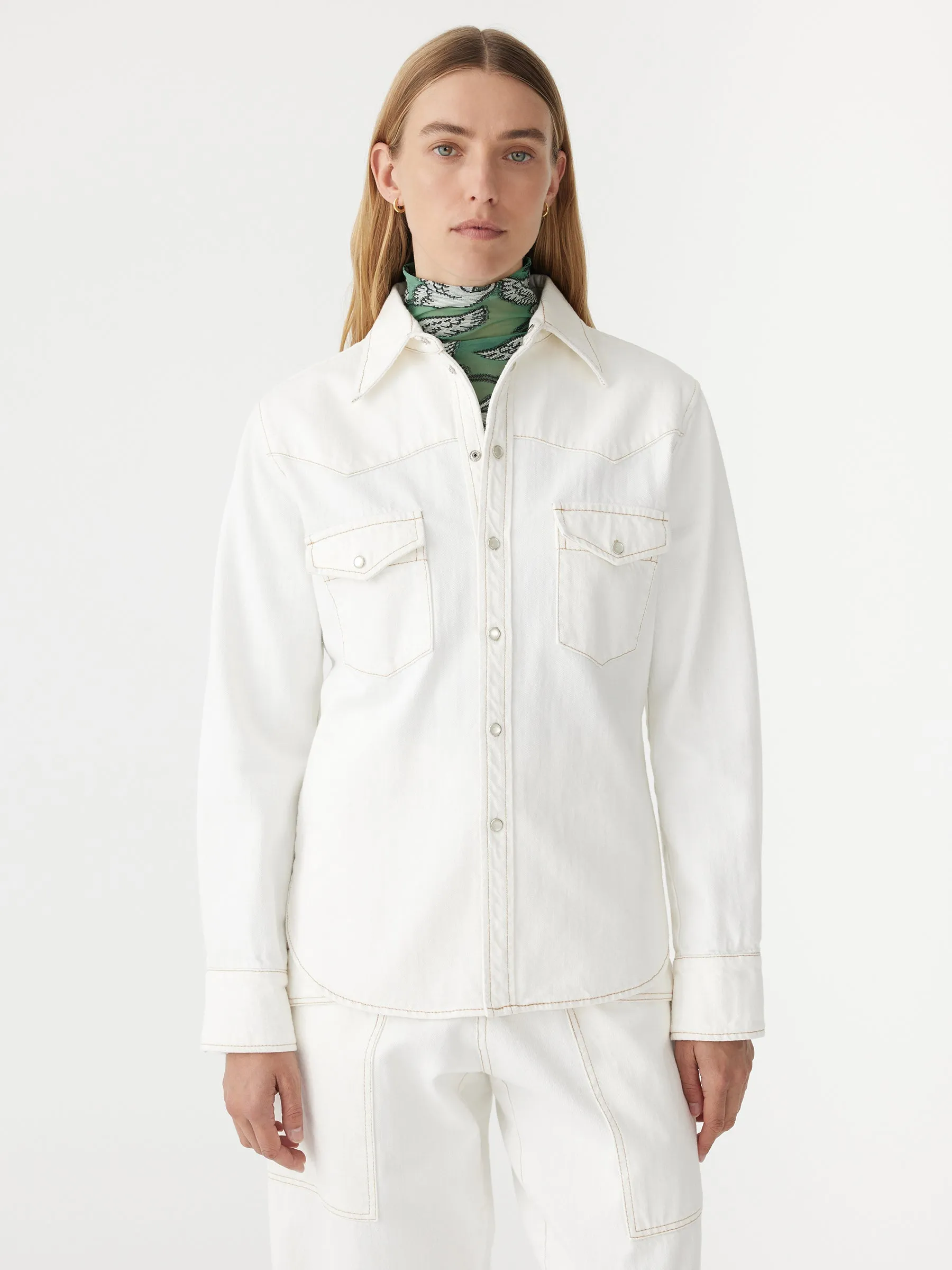 Denim Darted Western Shirt sold by Bassike product image thumbnail 2