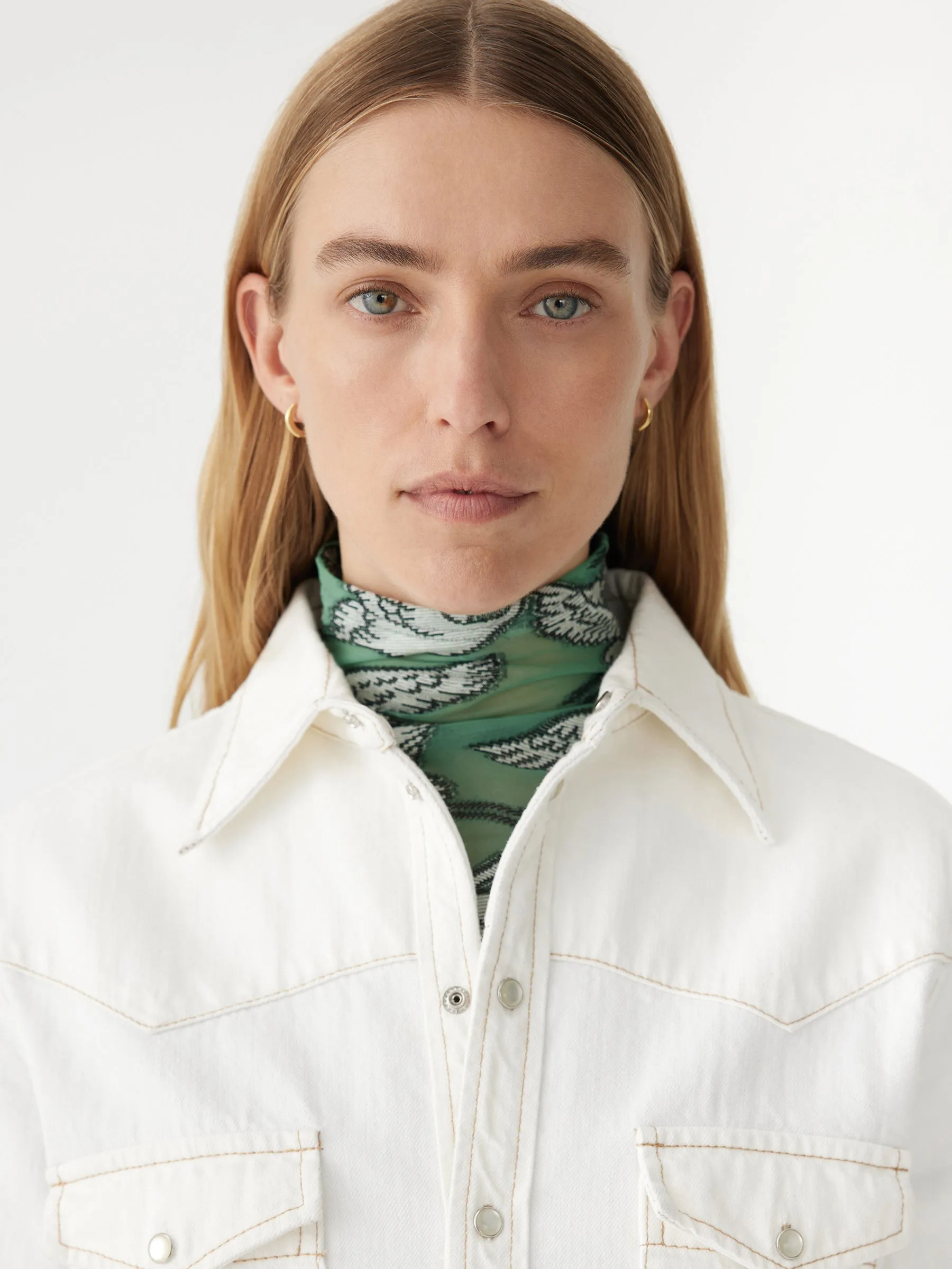 Denim Darted Western Shirt sold by Bassike product image thumbnail 3