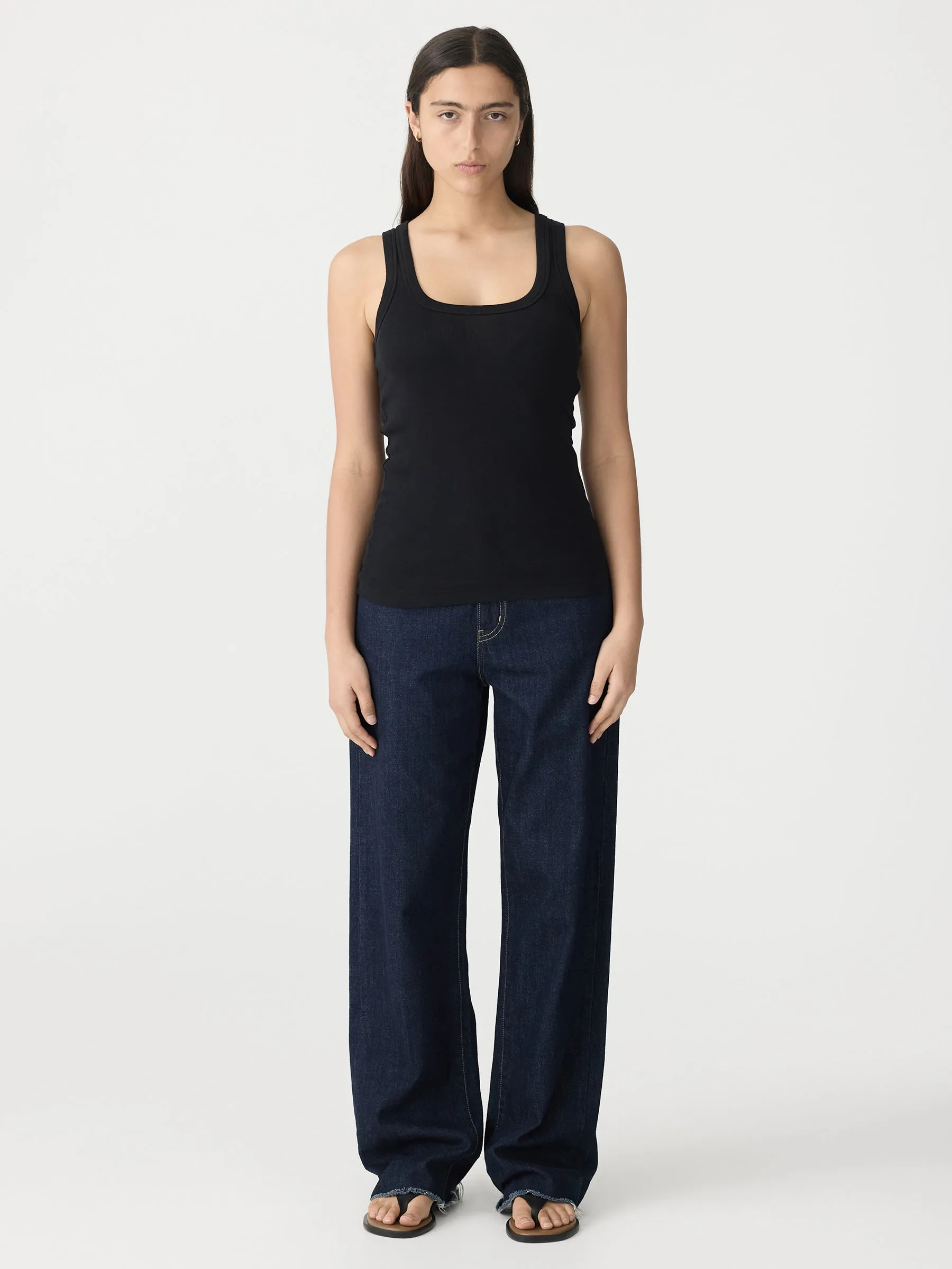 Slim Superfine Rib Tank II sold by Bassike