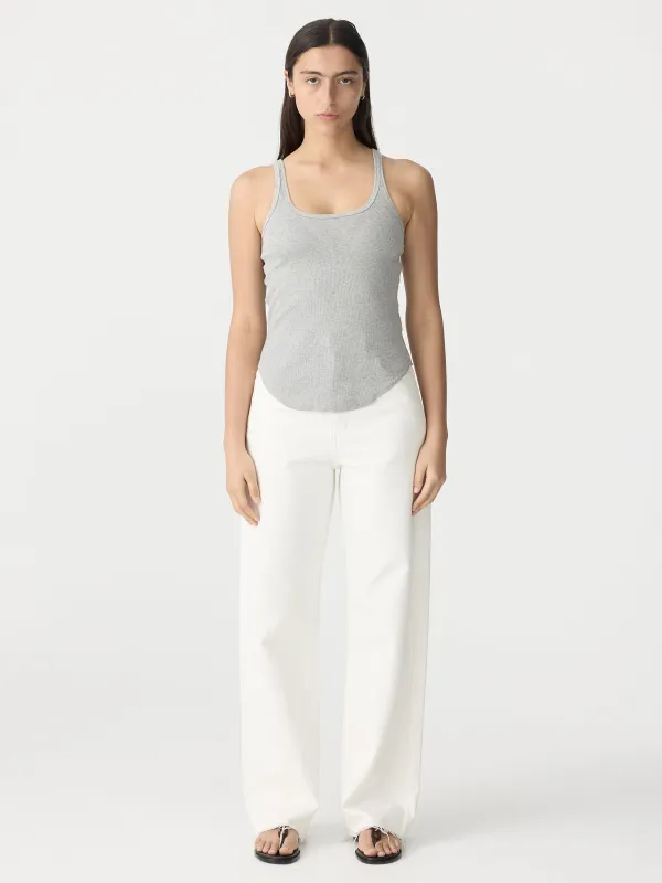 Slim Scoop Rib Tank sold by Bassike