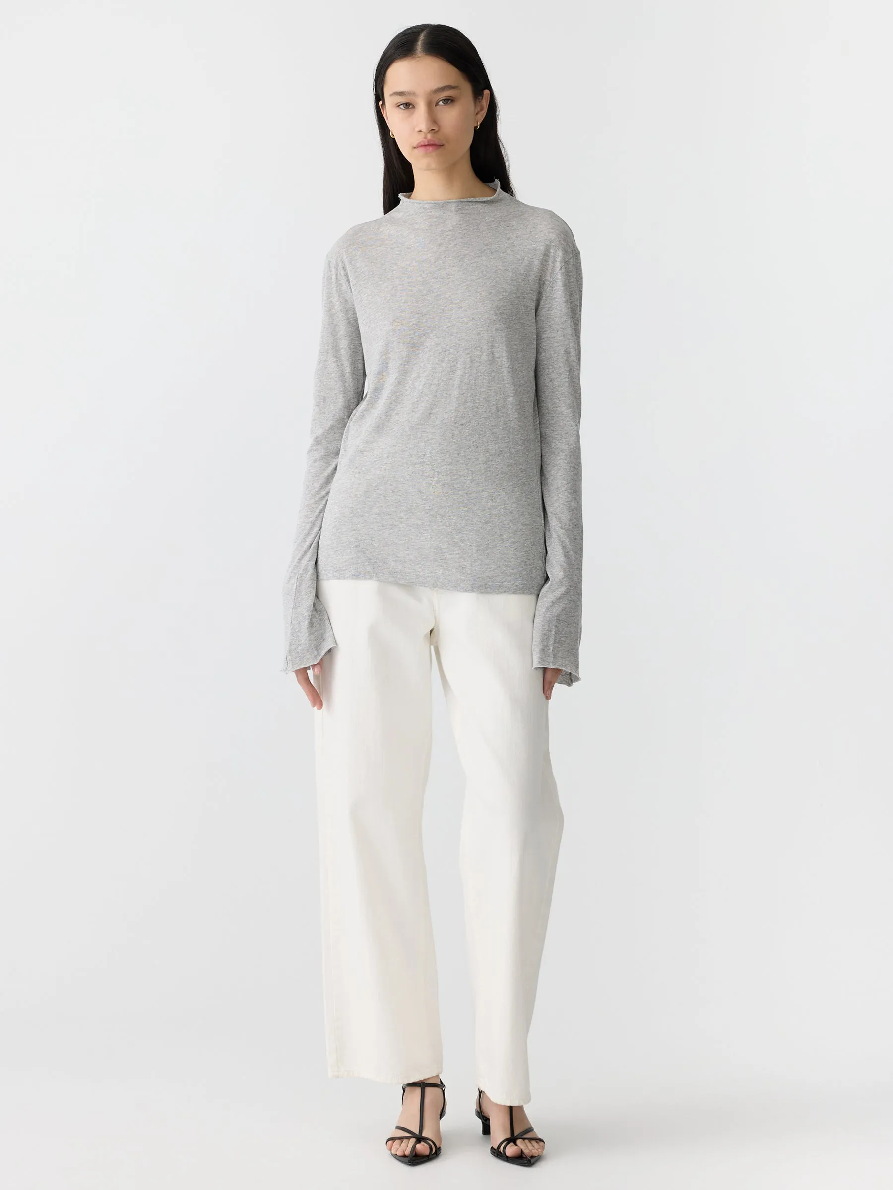 Regular Raised Neck Long Sleeve T-Shirt sold by Bassike