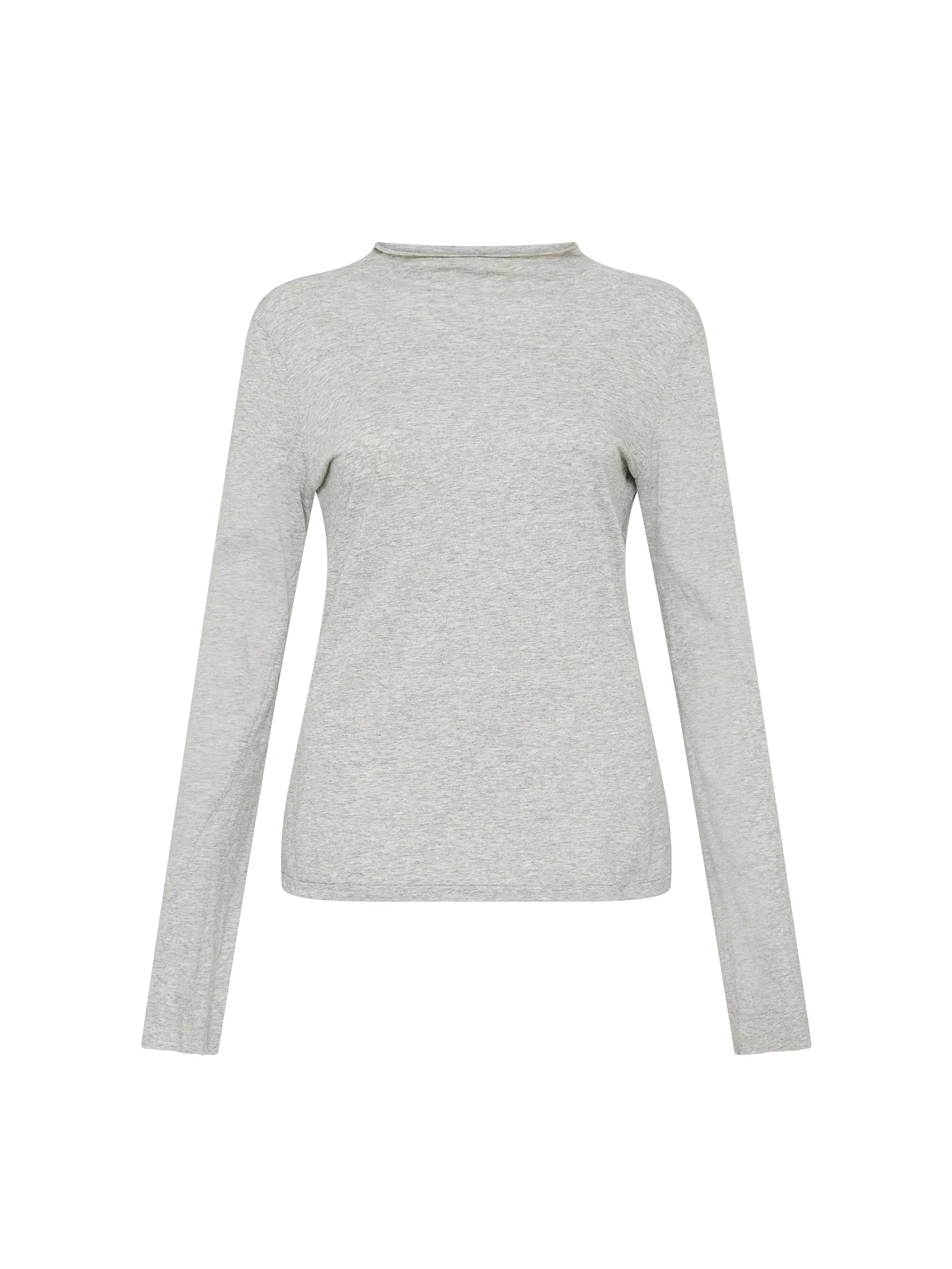 Regular Raised Neck Long Sleeve T-Shirt sold by Bassike product image thumbnail 5