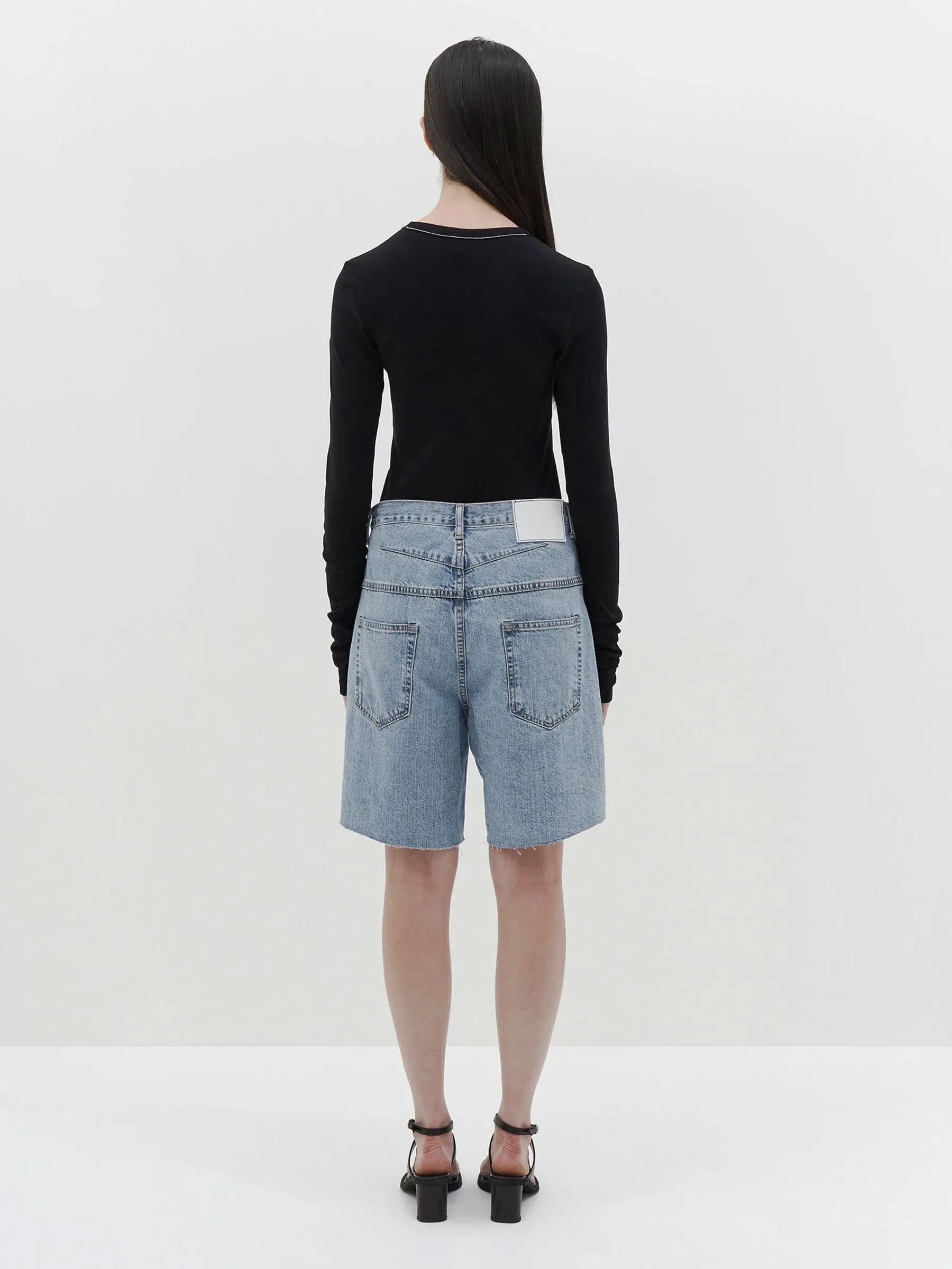 Slim Superfine Rib Long Sleeve T-Shirt sold by Bassike product image thumbnail 3